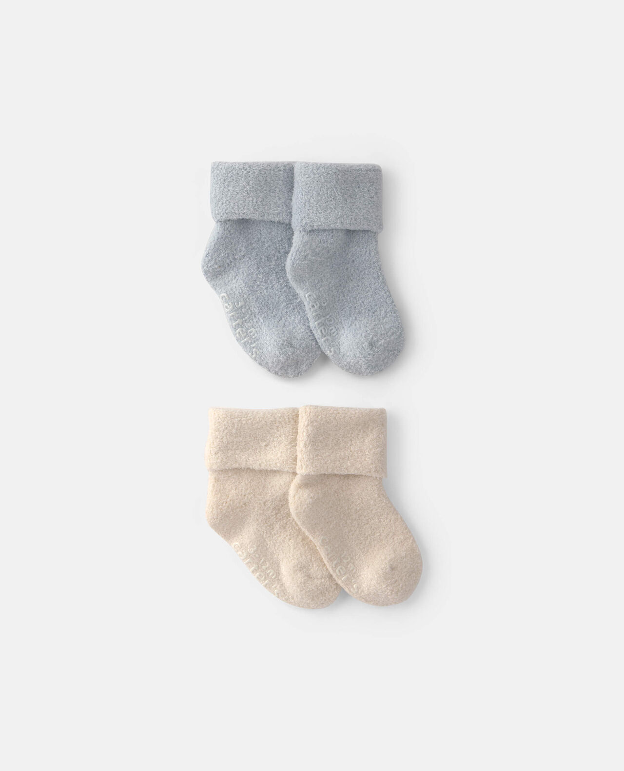 Baby 4-Pack Baby Booties - Blue/Ivory - Image 2