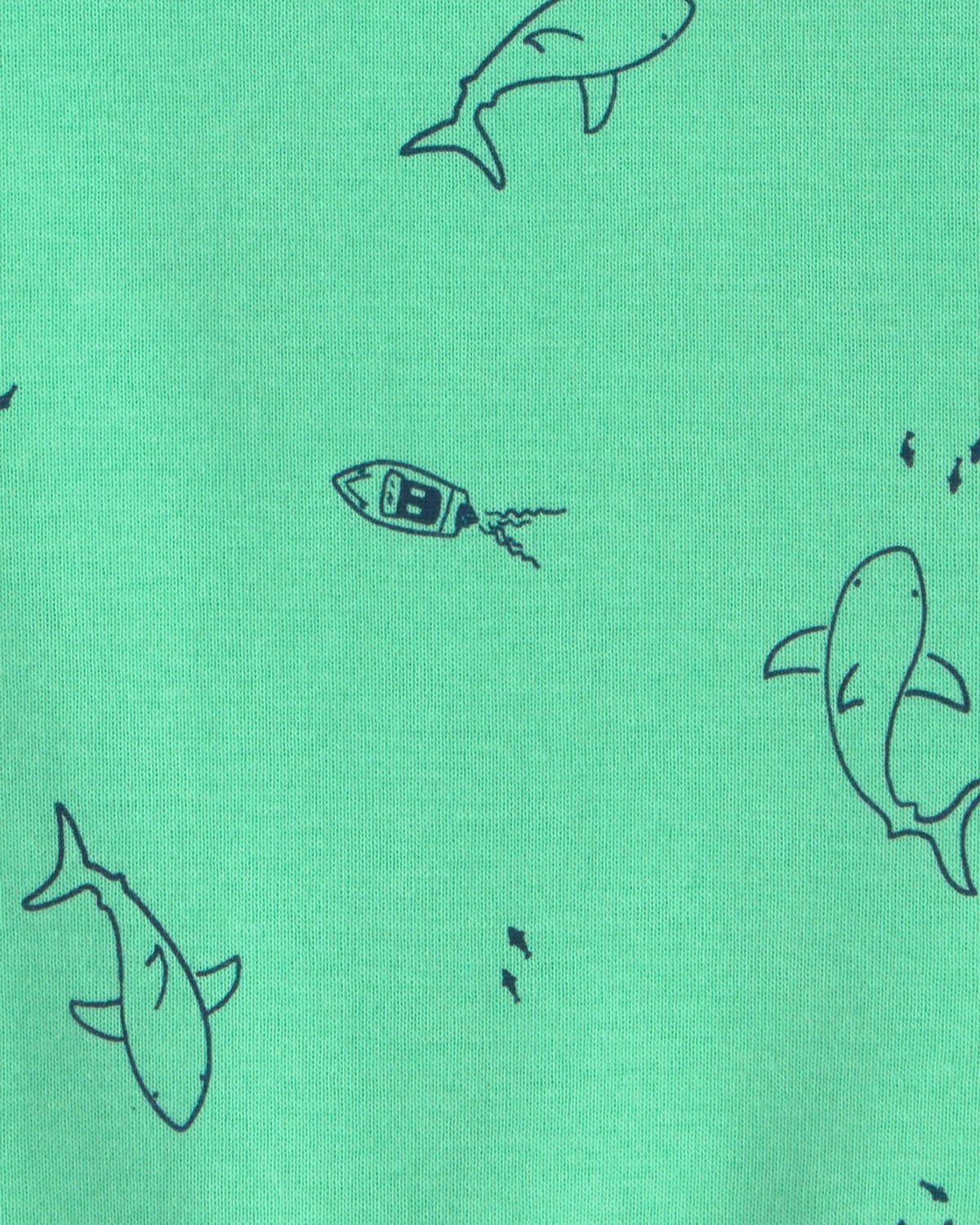 Baby Boy Shark Sleeveless Romper - Green - Image 2
