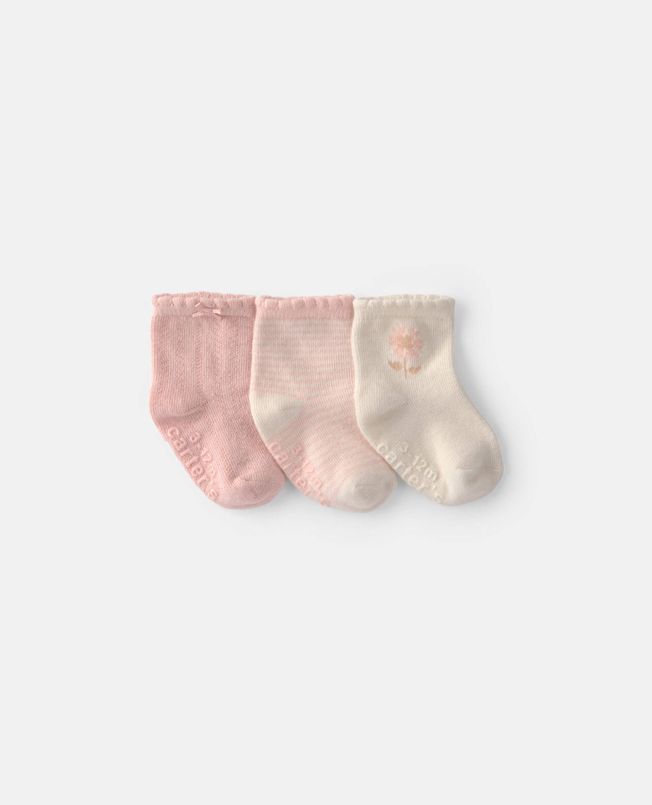 Baby Girl 3-Pack Floral Baby Booties - Pink - Image 2