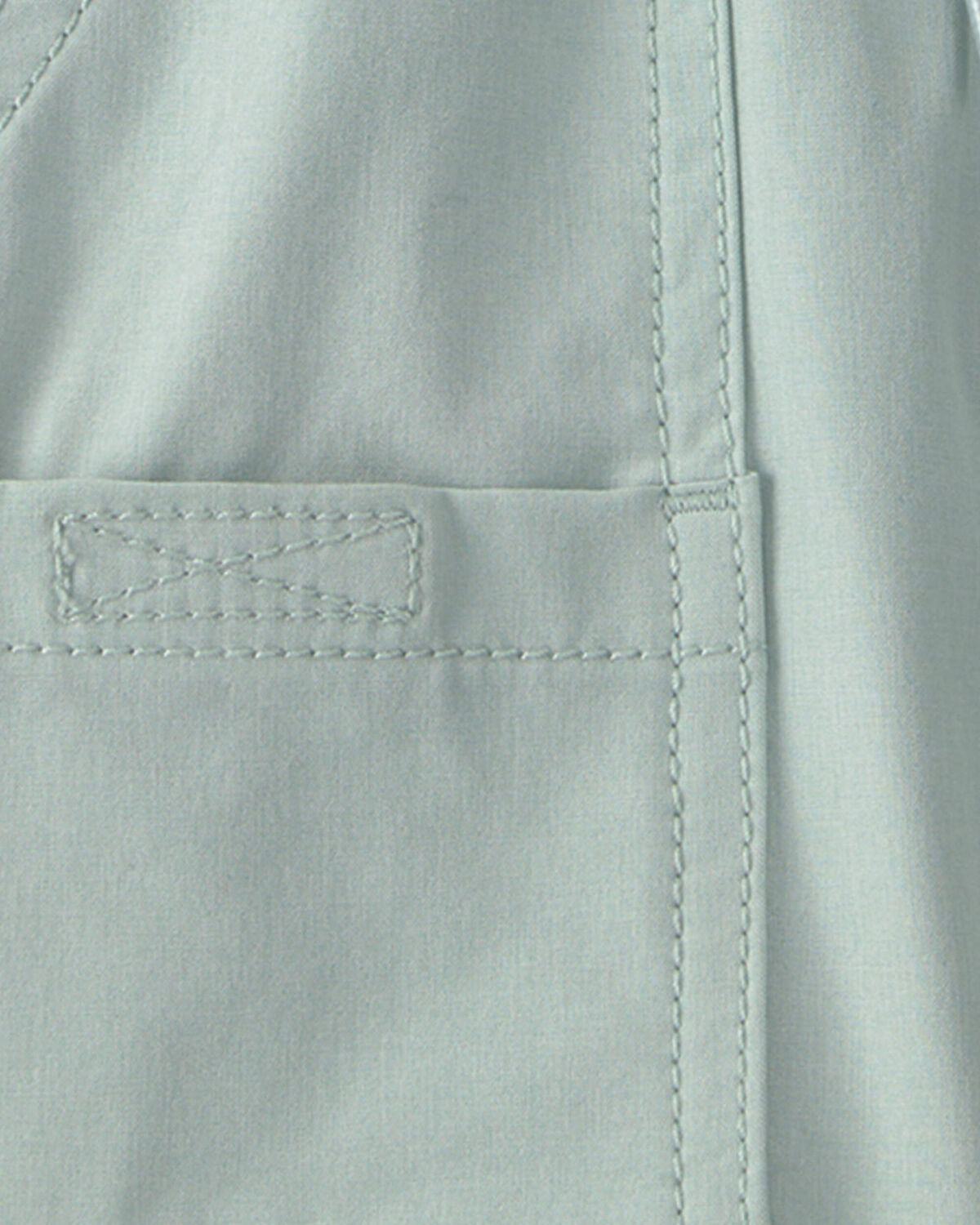Baby Boy Poplin Drawstring Utility Shorts - Green - Image 3