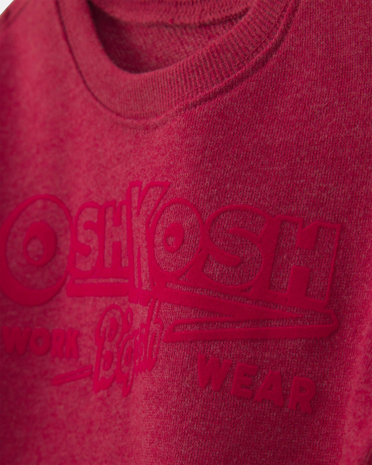 Baby Boy OshKosh Logo French Terry Pullover Sweatshirt - Red - Image 2
