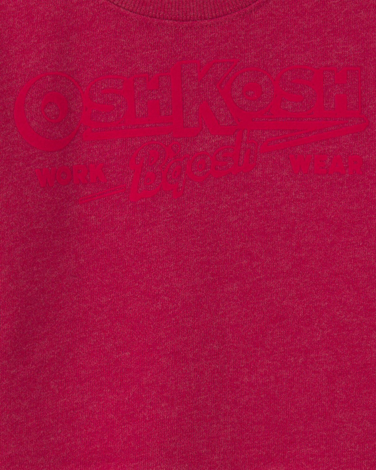 Baby Boy OshKosh Logo French Terry Pullover Sweatshirt - Red - Image 3