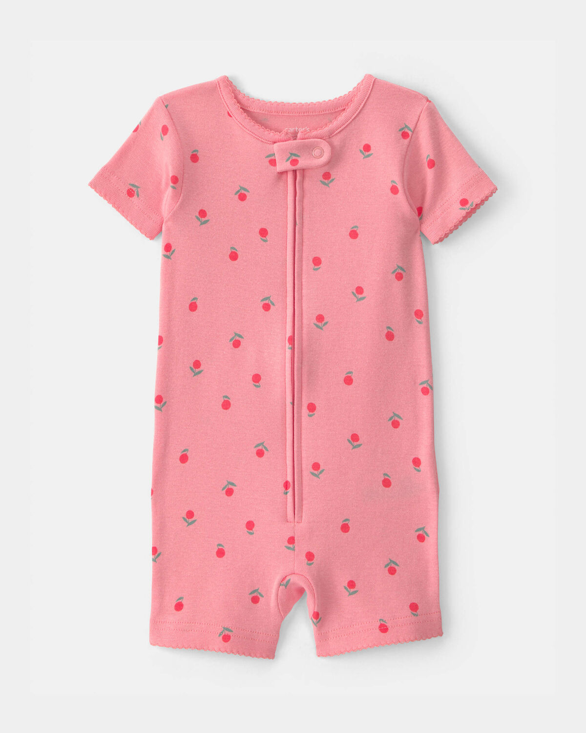 Baby Girl Fruit 100% Cotton 1-Piece Romper Pajama - Pink