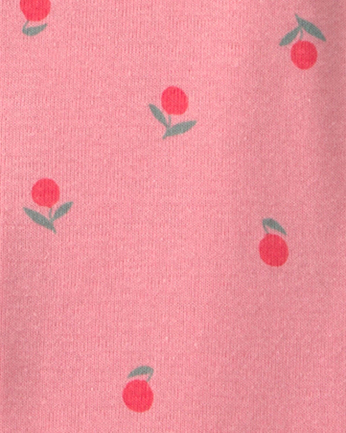 Baby Girl Fruit 100% Cotton 1-Piece Romper Pajama - Pink - Image 2