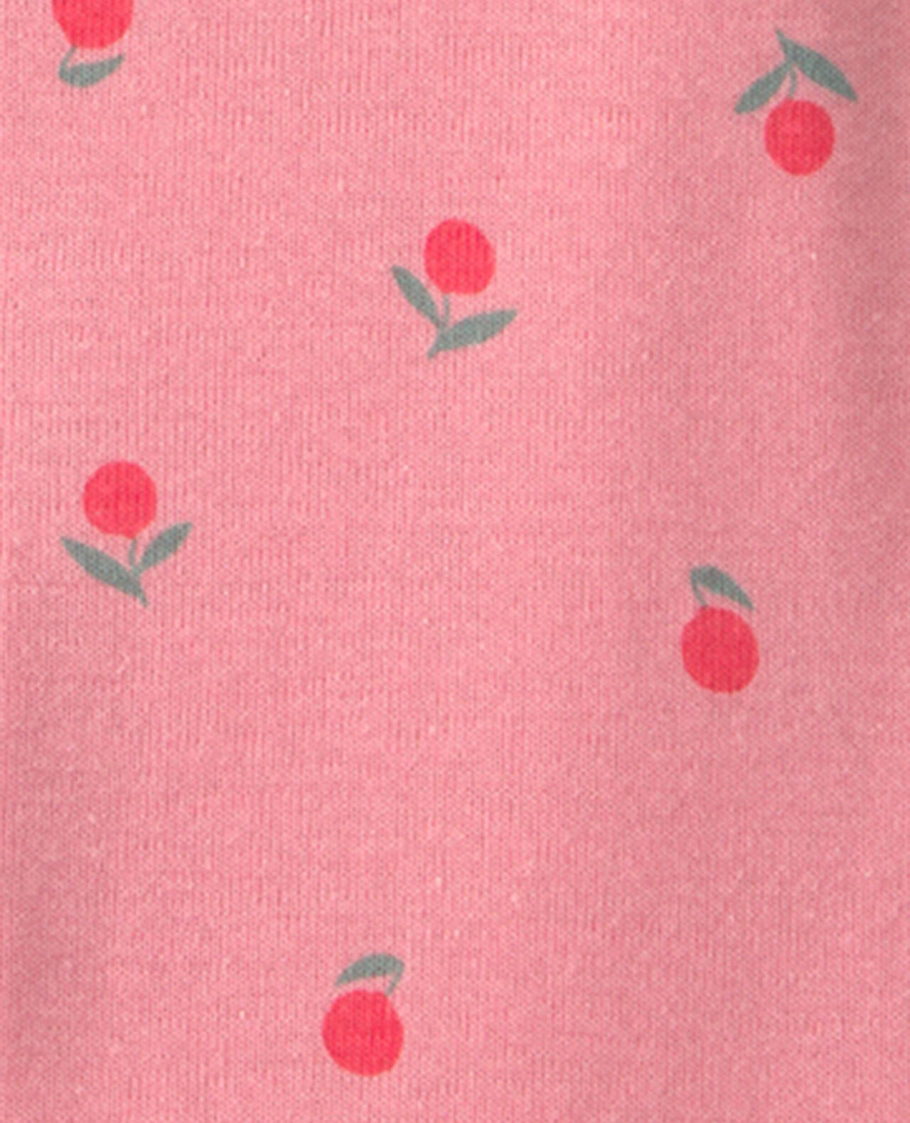 Baby Girl Fruit 100% Cotton 1-Piece Romper Pajama - Pink - Image 3