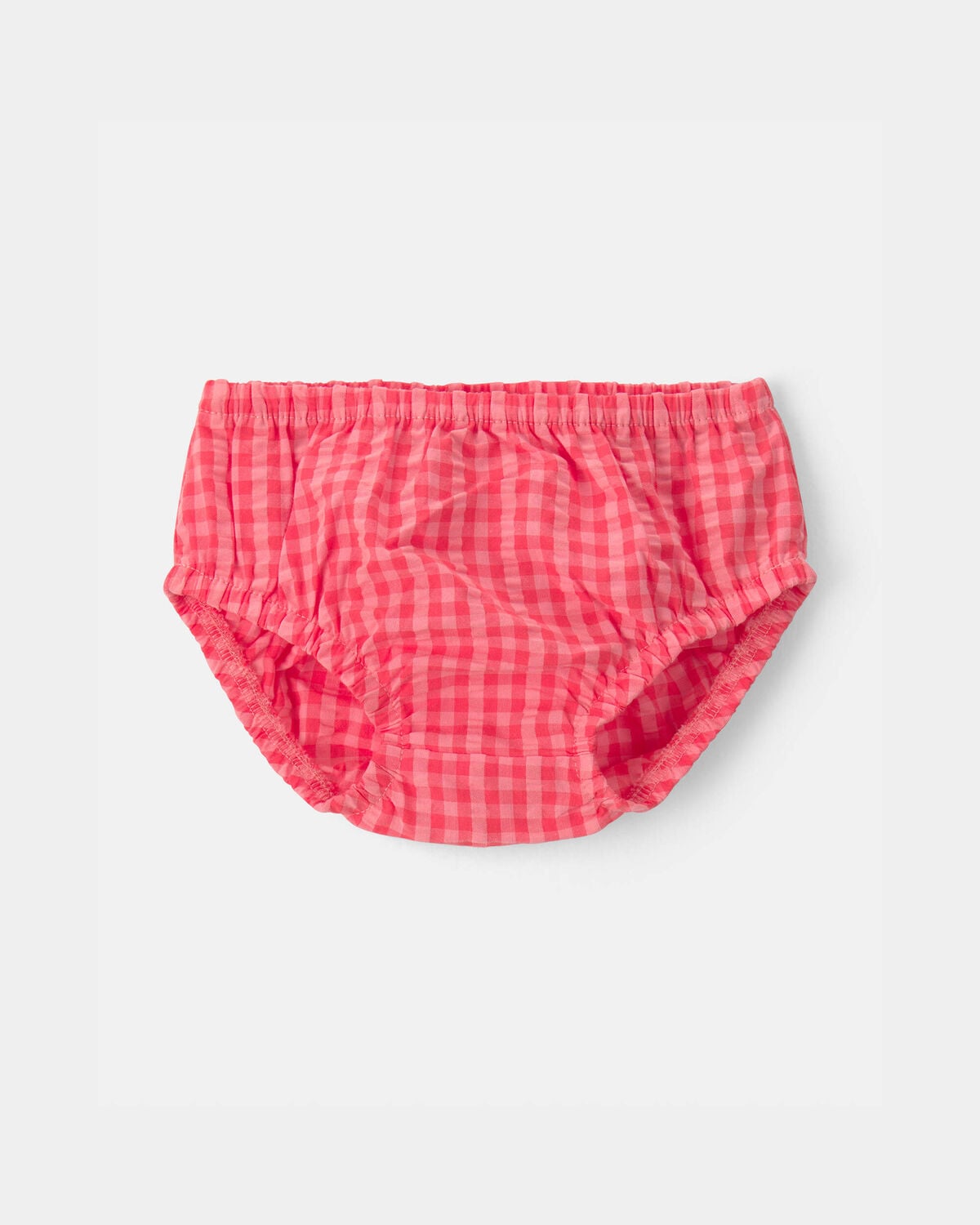 Baby Girl Gingham Sleeveless Dress - Coral - Image 3
