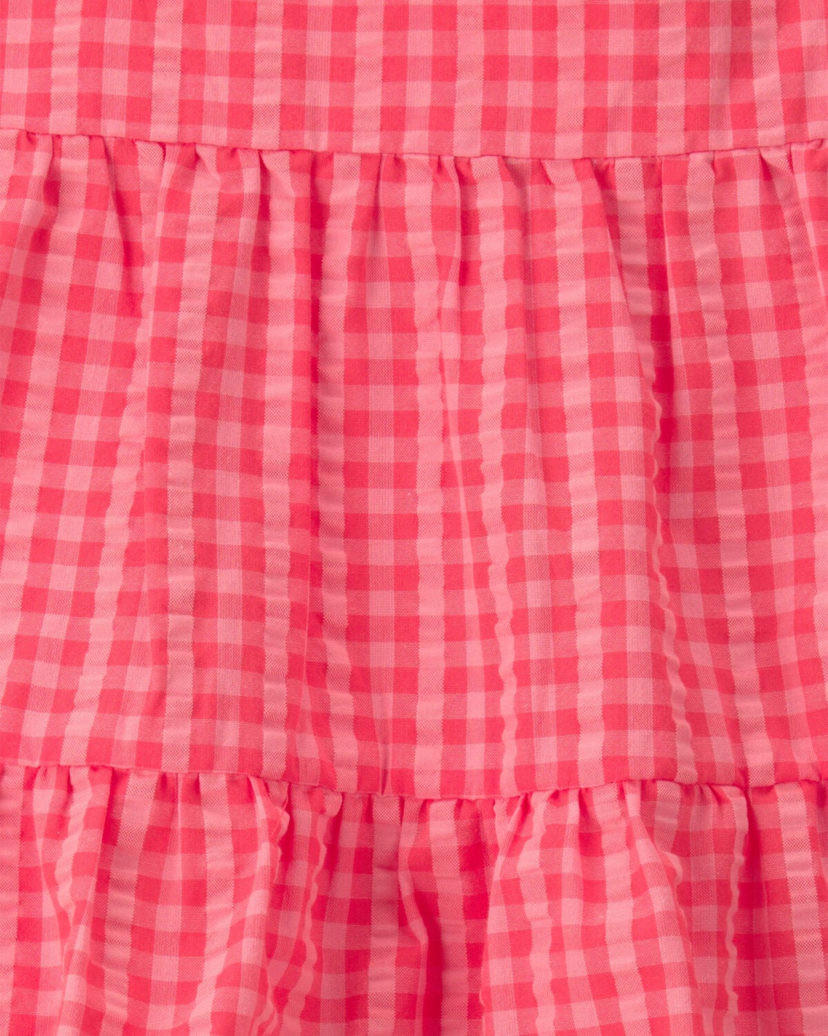 Baby Girl Gingham Sleeveless Dress - Coral - Image 4