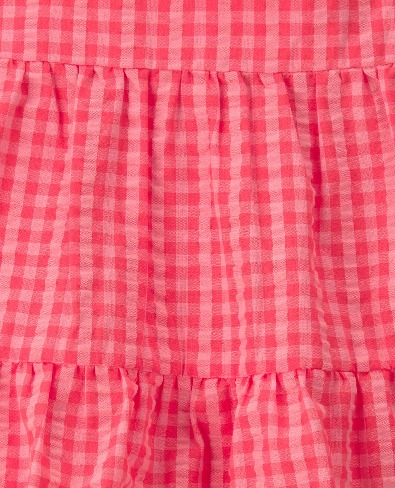 Baby Girl Gingham Sleeveless Dress - Coral - Image 5