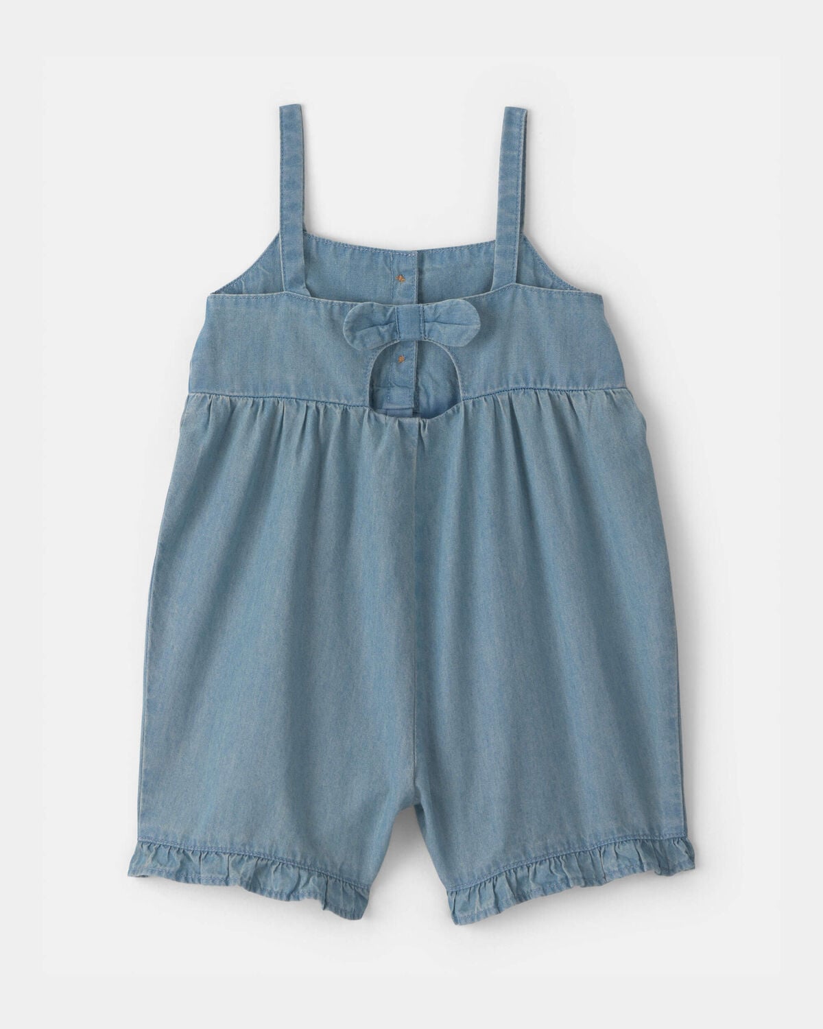 Baby Girl Chambray Sleeveless Romper - Image 2