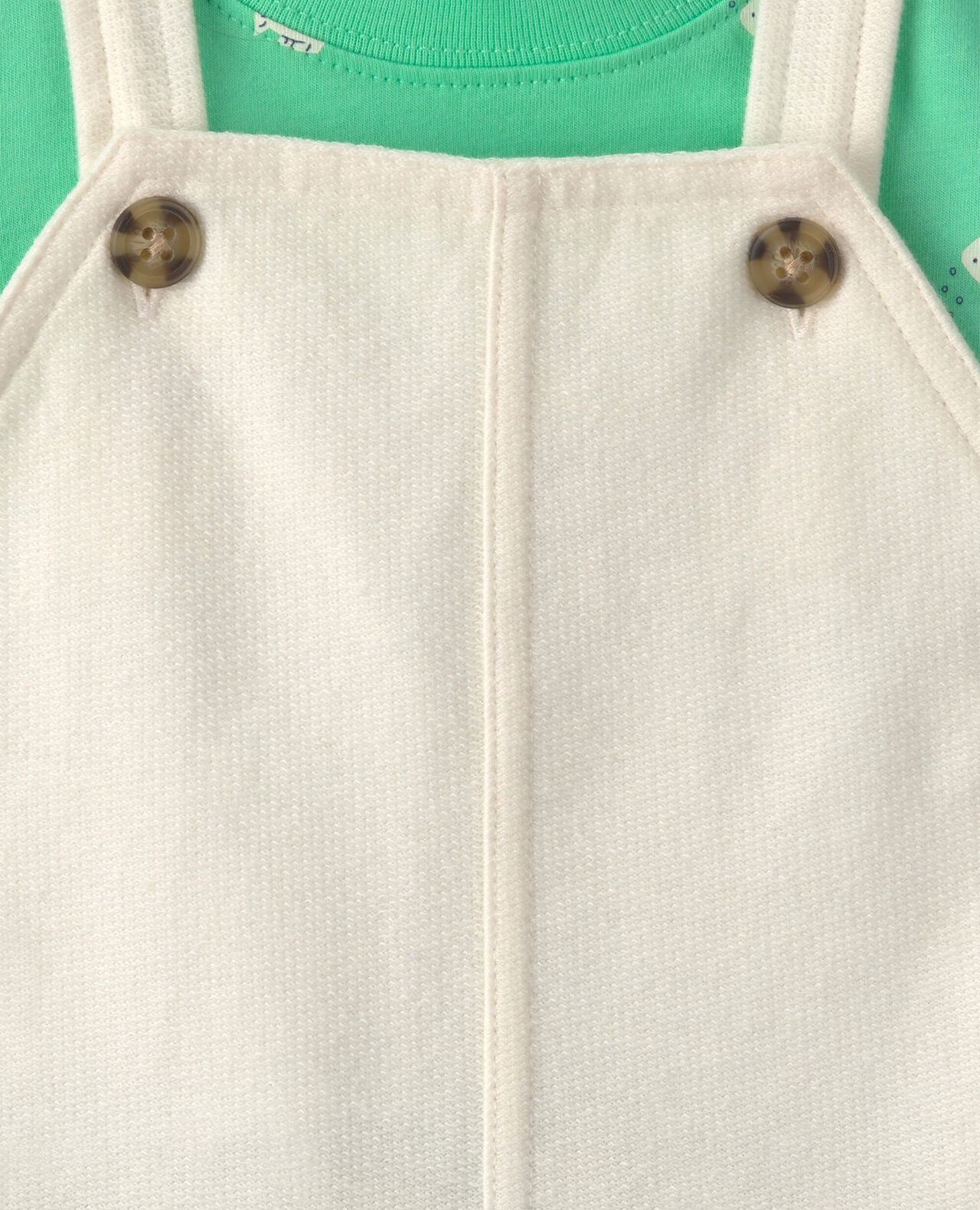 Baby 2-Piece Fish Short-Sleeve Overall Set - Green/Ivory - Image 6