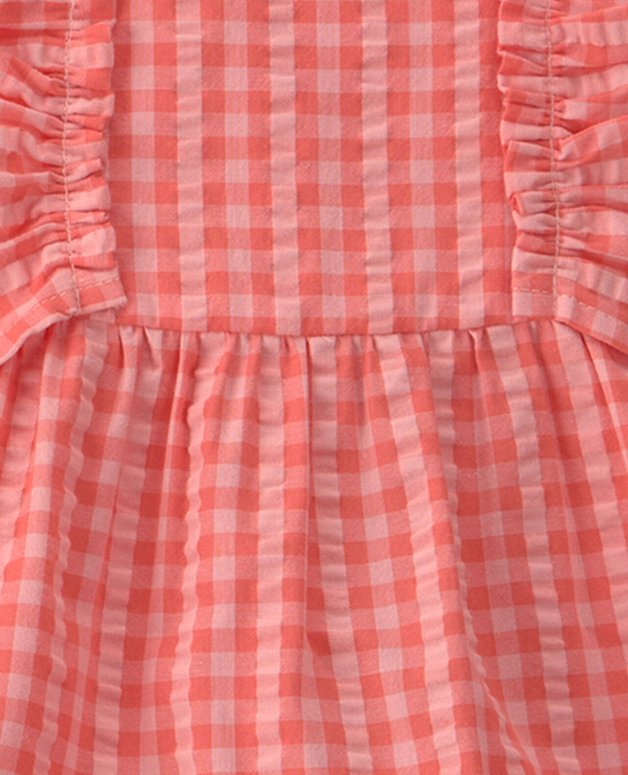 Baby Girl 3-Piece Gingham Top & Short Set - Coral - Image 5