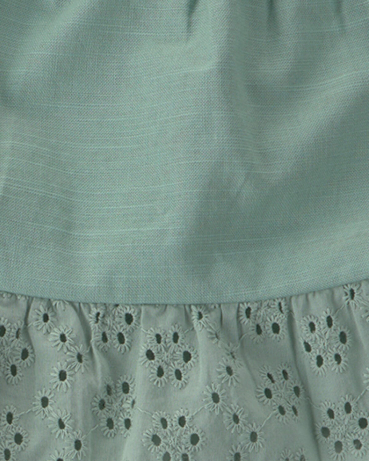 Baby Girl 2-Piece Eyelet Tank Top & Short Set - Green - Image 3