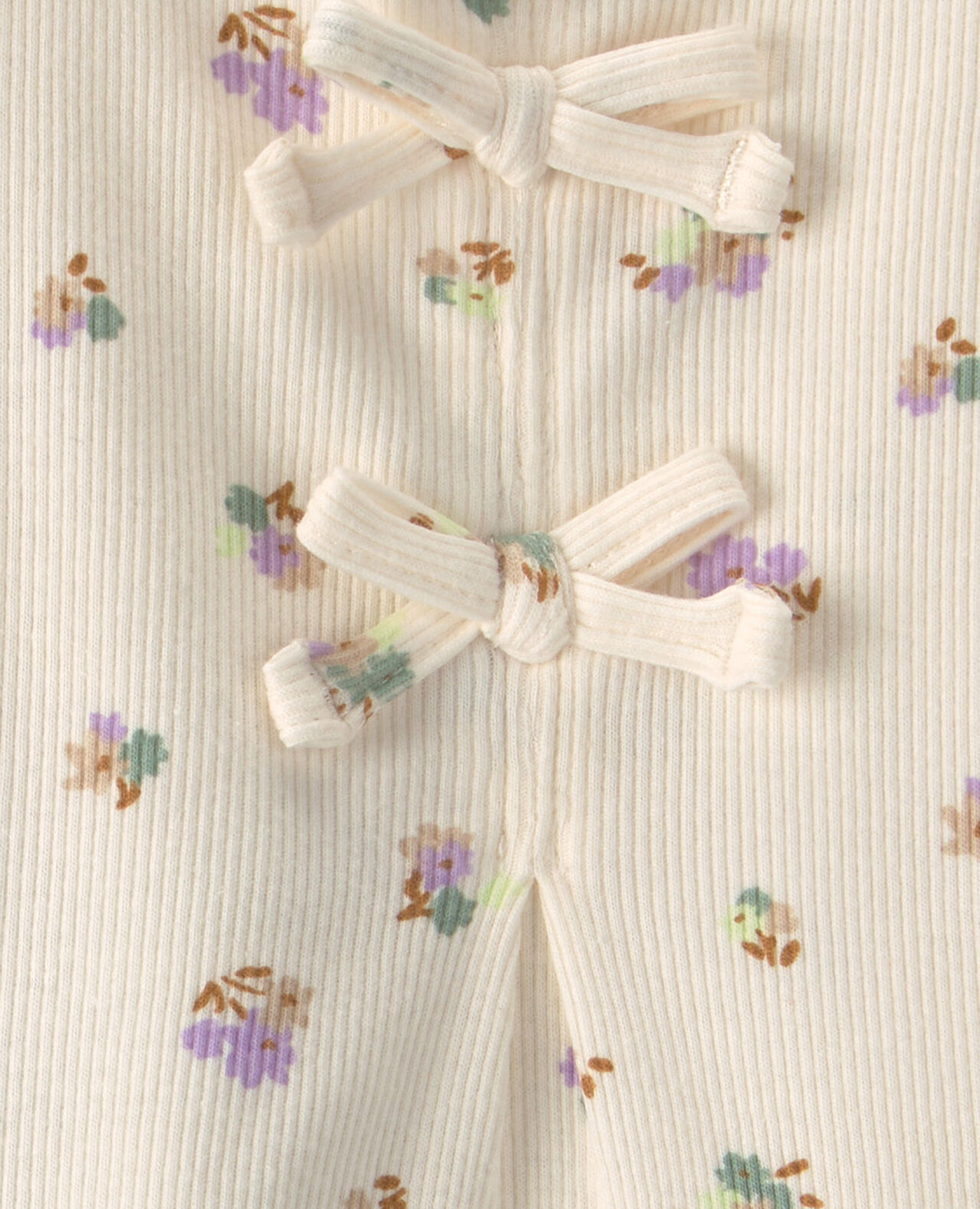 Baby Girl 2-Piece Floral Top & Pant Set - Cream/Green - Image 5