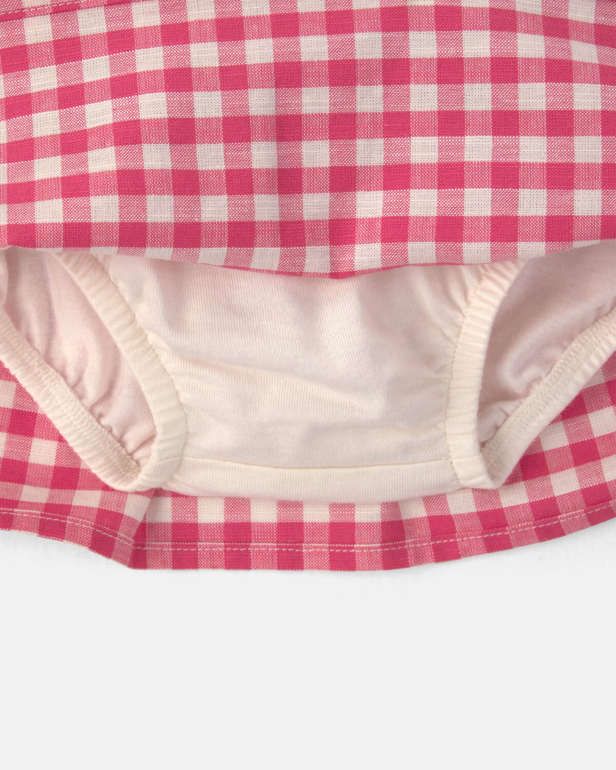 Baby Girl Gingham Pocket Skort - Red - Image 2
