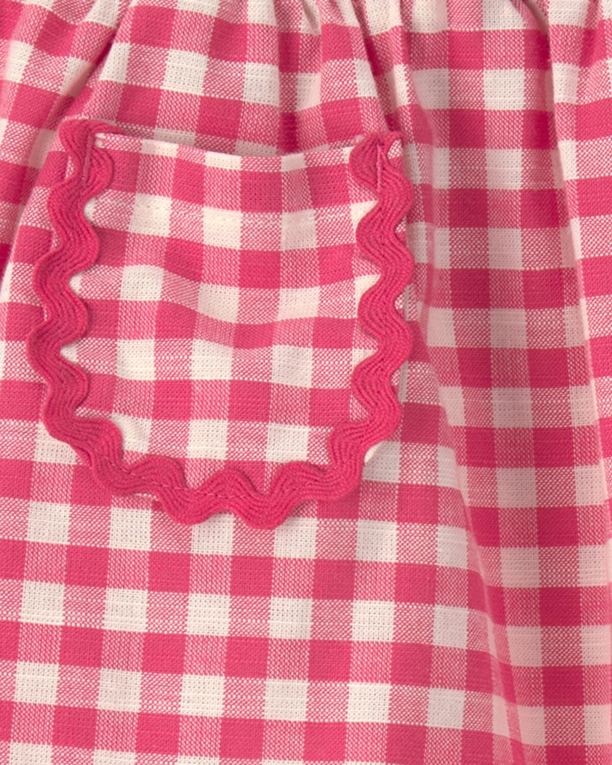 Baby Girl Gingham Pocket Skort - Red - Image 3