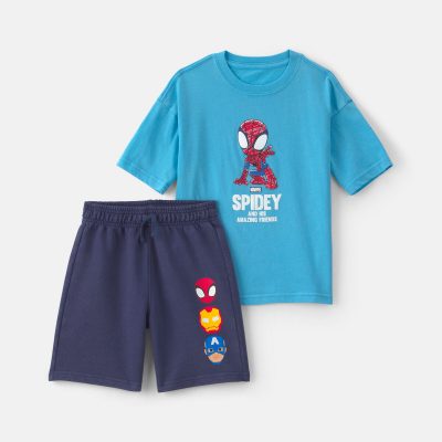 Baby Boy 2-Piece ©Marvel Spider-Man Short-Sleeve Top & Short Set - Blue