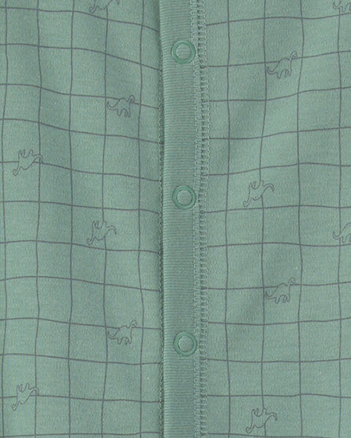 Baby Boy Dinosaur 100% Cotton Sleep & Play Pajamas - Green - Image 2