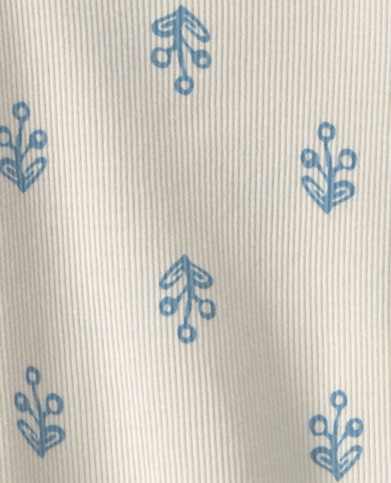 Baby Girl Floral Ribbed Tee - Ivory - Image 3