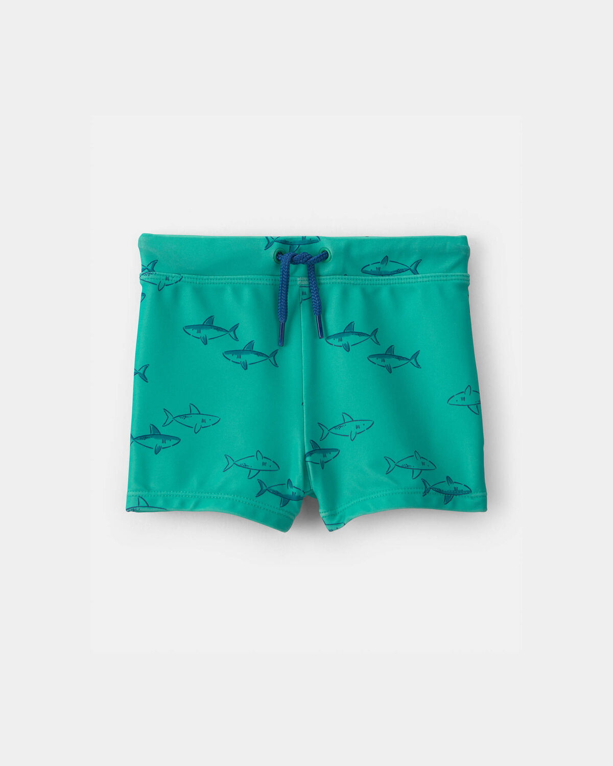 Baby Boy 2-Piece Shark Rashguard Swimsuit Set - Green/Cream - Image 3
