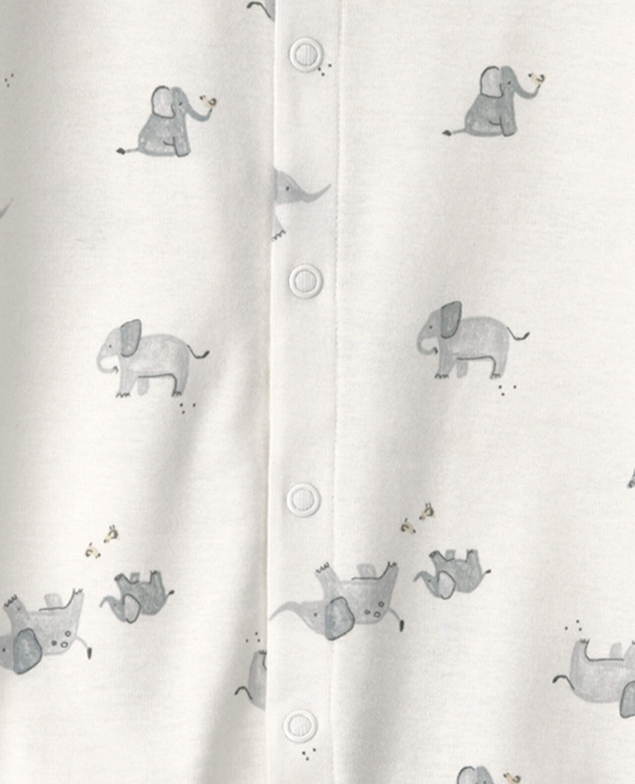 Baby Elephant 100% Cotton Converter Gown - Ivory - Image 4