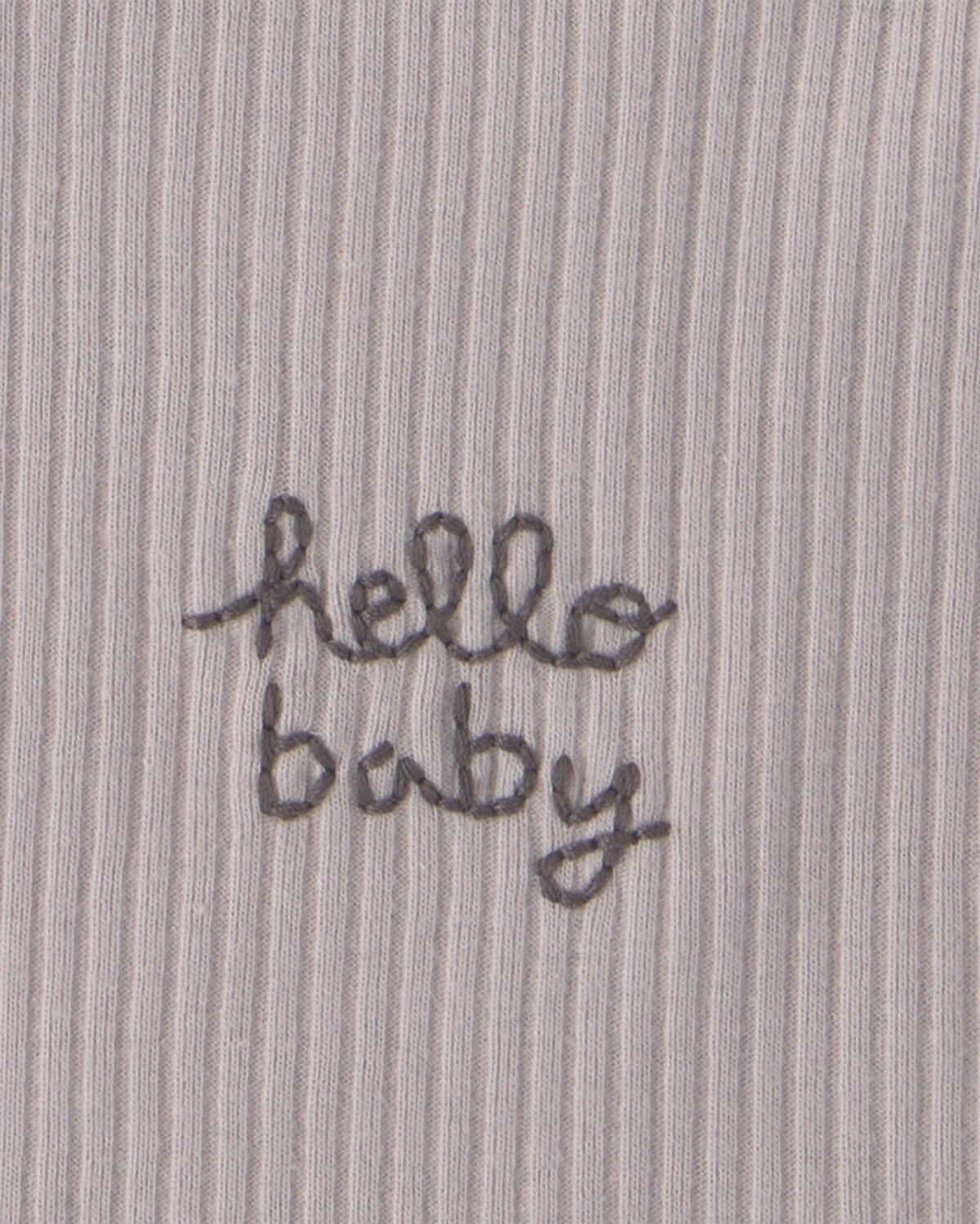 Baby 3-Pack 'Hello Baby' Bibs - Grey/Ivory - Image 3