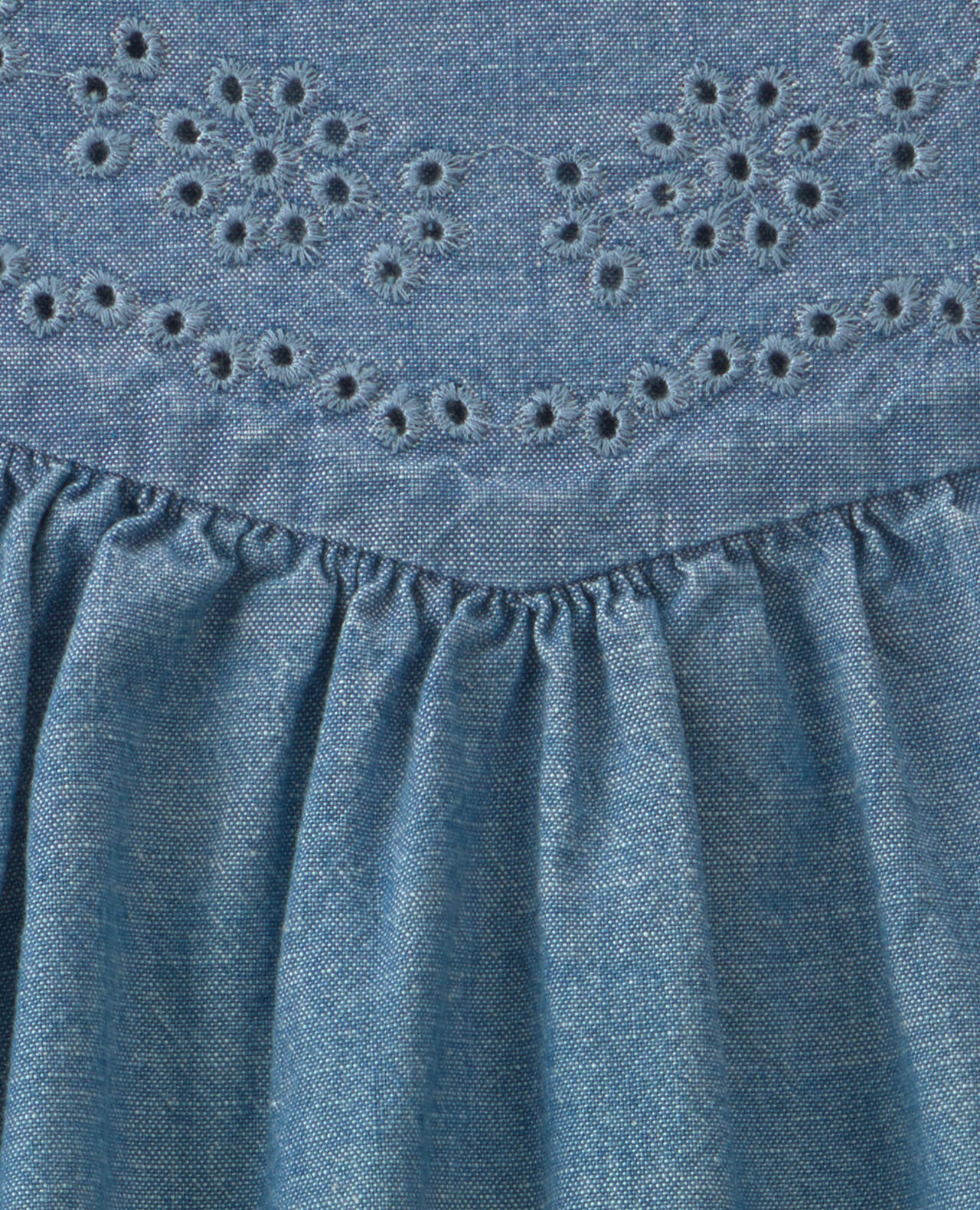Baby Girl Chambray Peplim Top - Medium Wash - Image 3