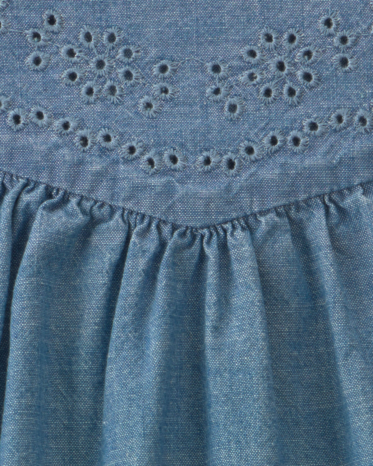 Baby Girl Chambray Peplim Top - Medium Wash - Image 2