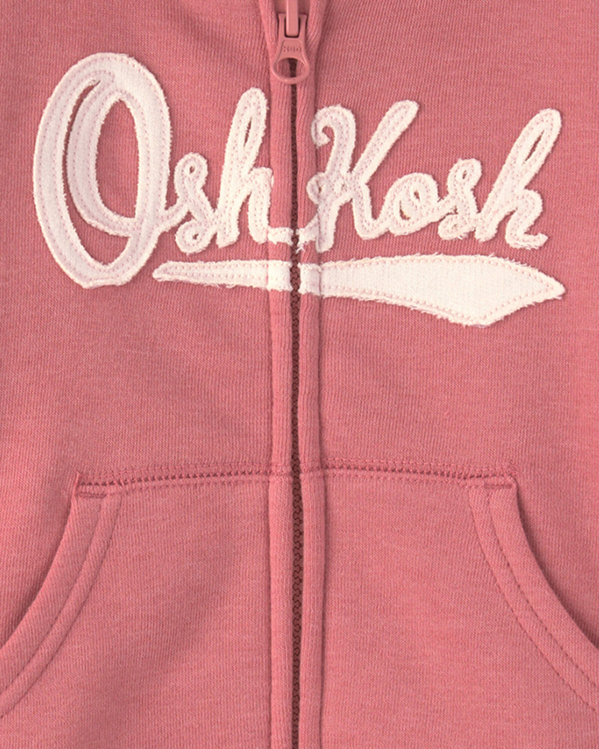 Baby Girl OshKosh Logo Fleece Zip-Up Hoodie - Pink - Image 2