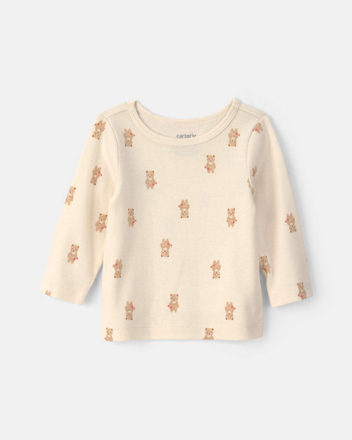 Baby 2-Piece Bear Long-Sleeve Overall Set - Brown - Image 3