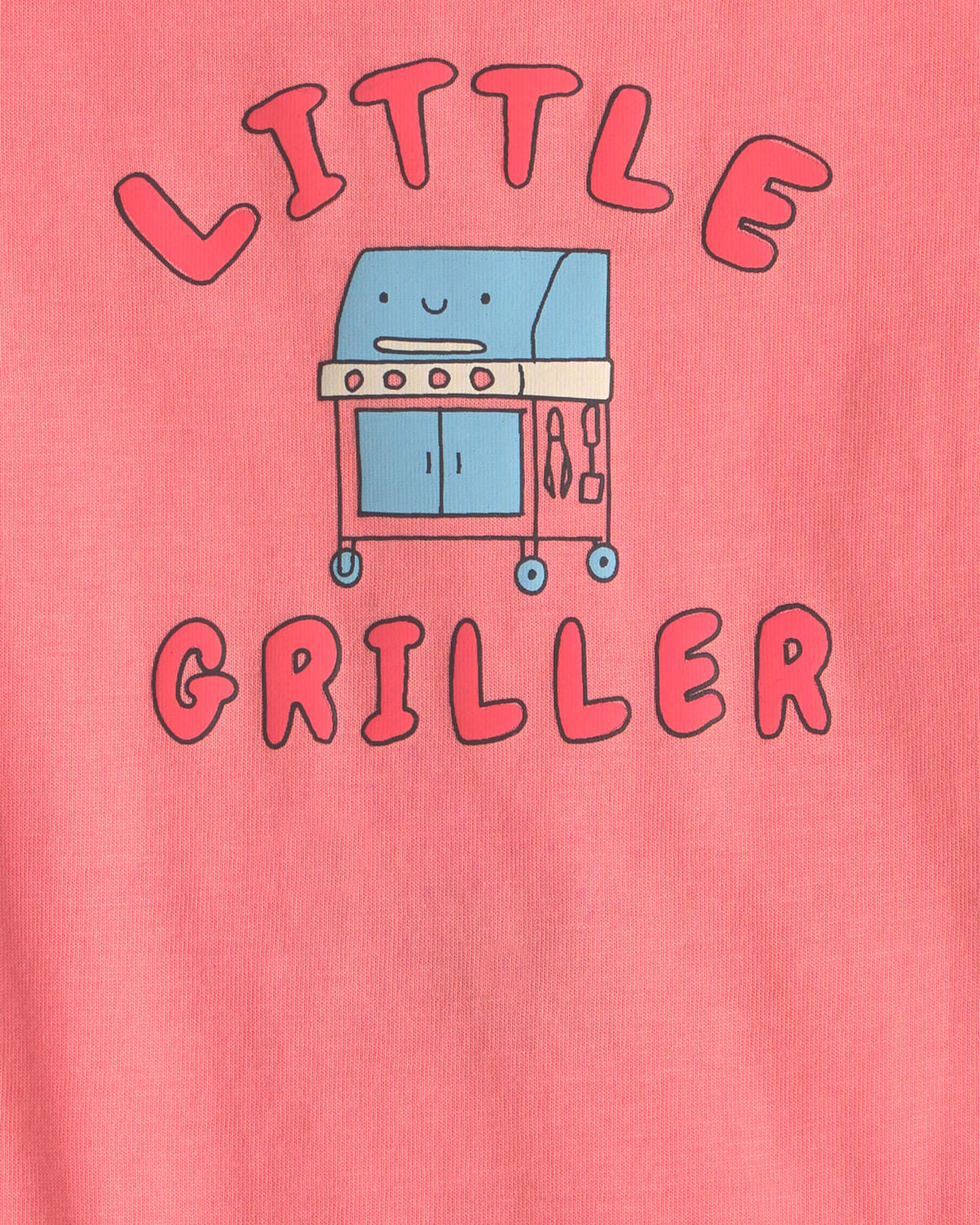 Baby Boy 'Little Griller' Sleeveless Graphic Bodysuit - Coral - Image 2