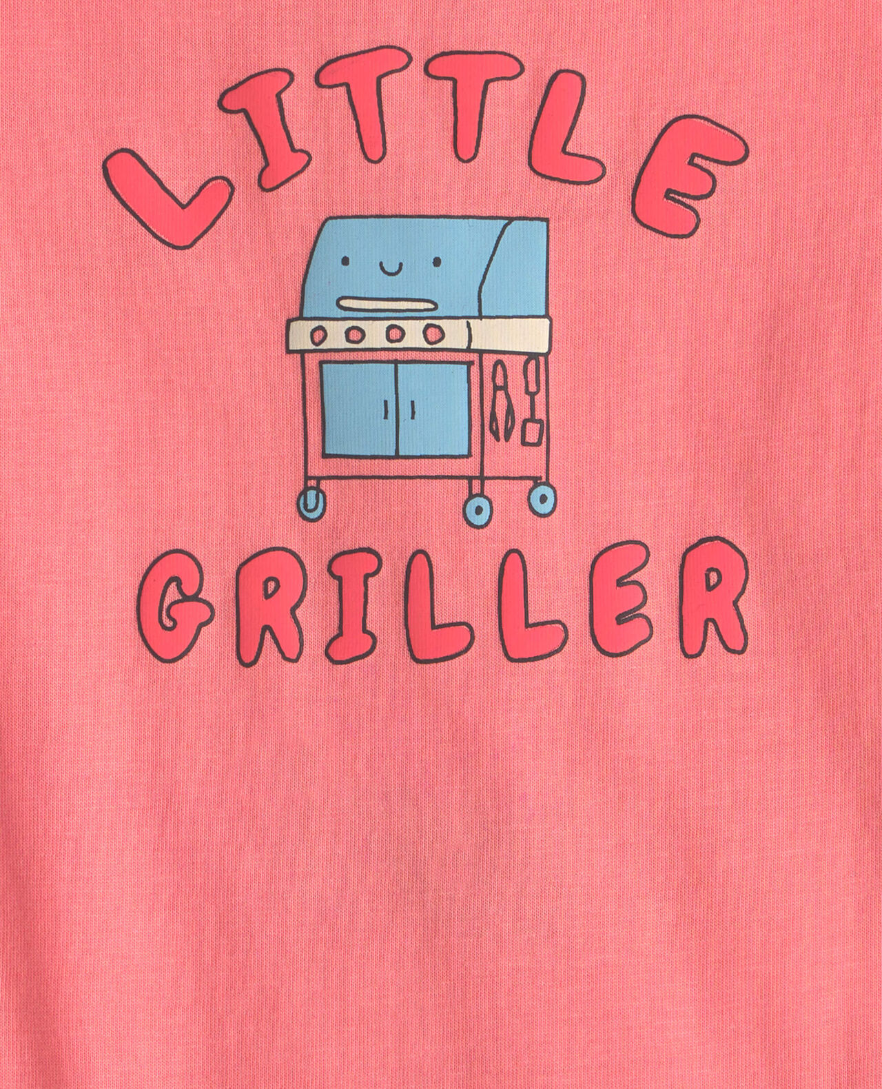 Baby Boy 'Little Griller' Sleeveless Graphic Bodysuit - Coral - Image 3