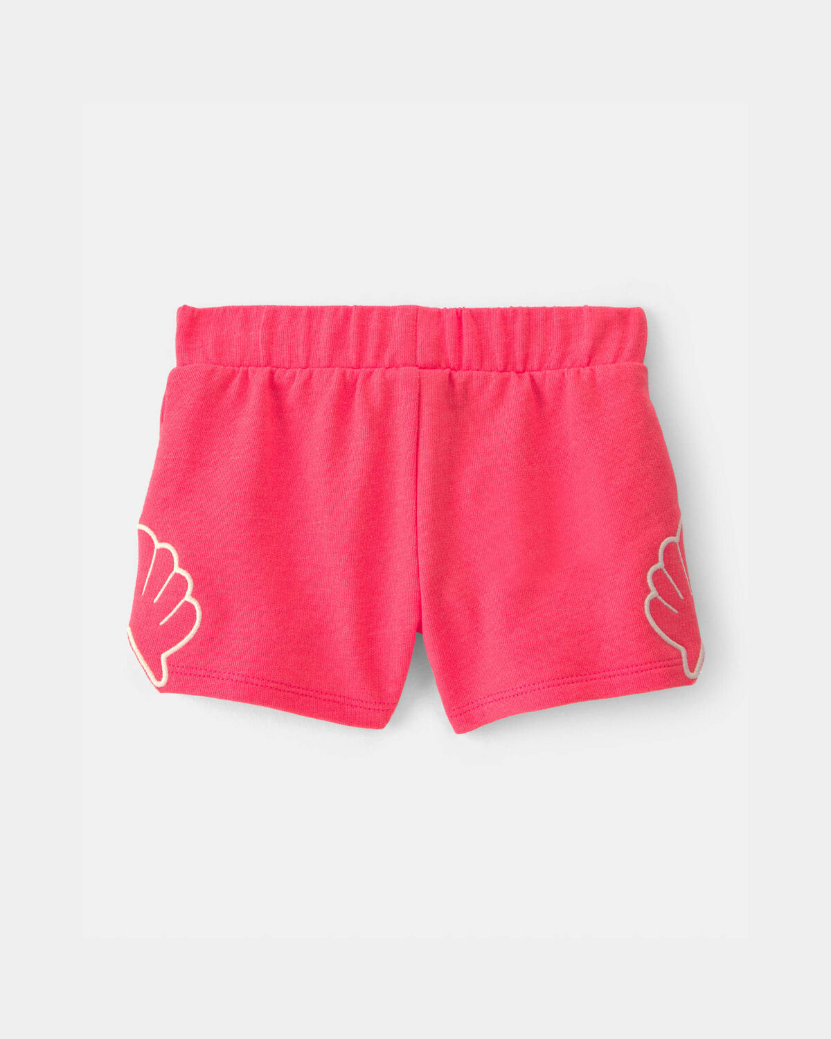 Baby Girl Shell French Terry Shorts - Coral - Image 3