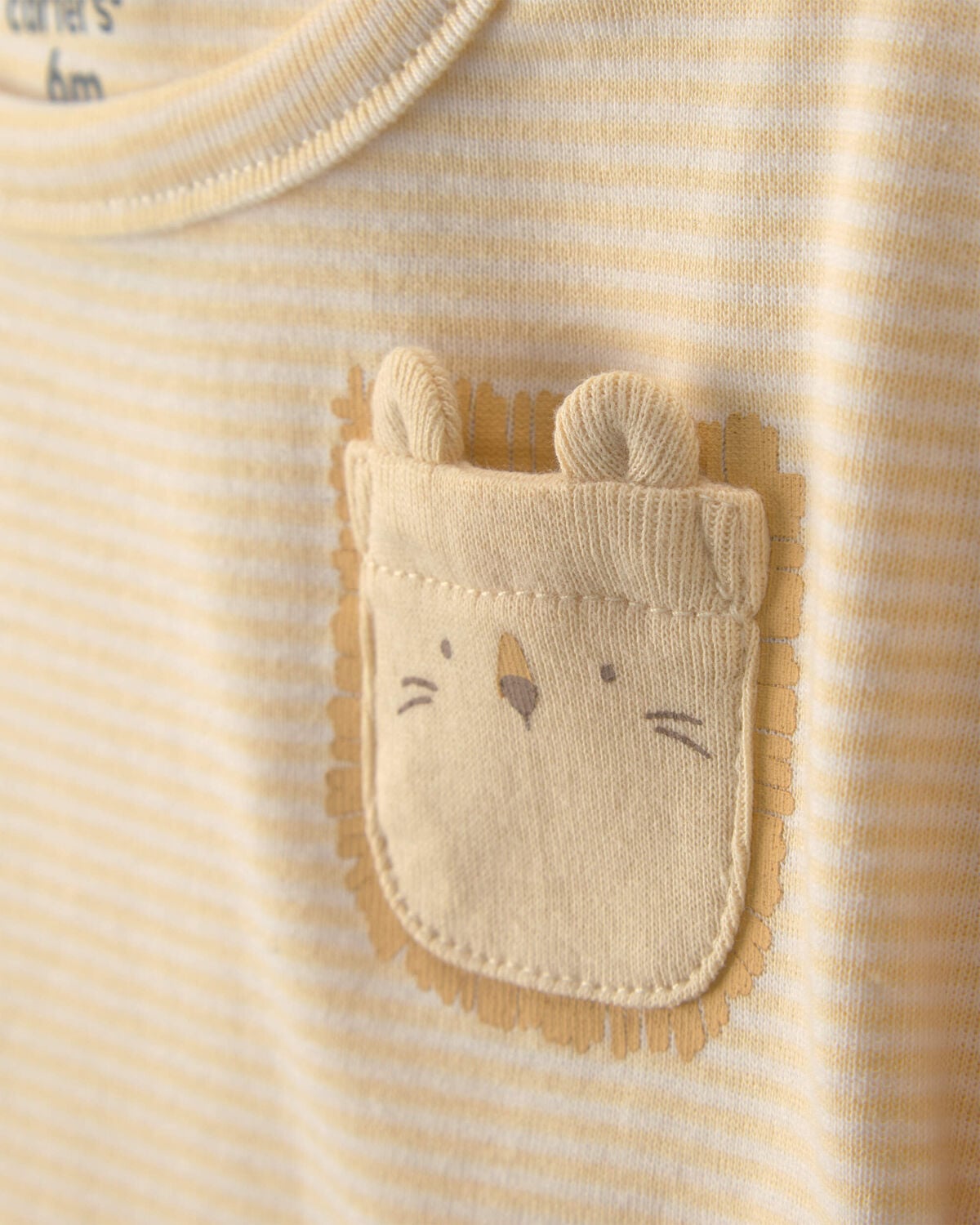 Baby 2-Pack Lion Short-Sleeve Rompers - Yellow/Ivory - Image 2
