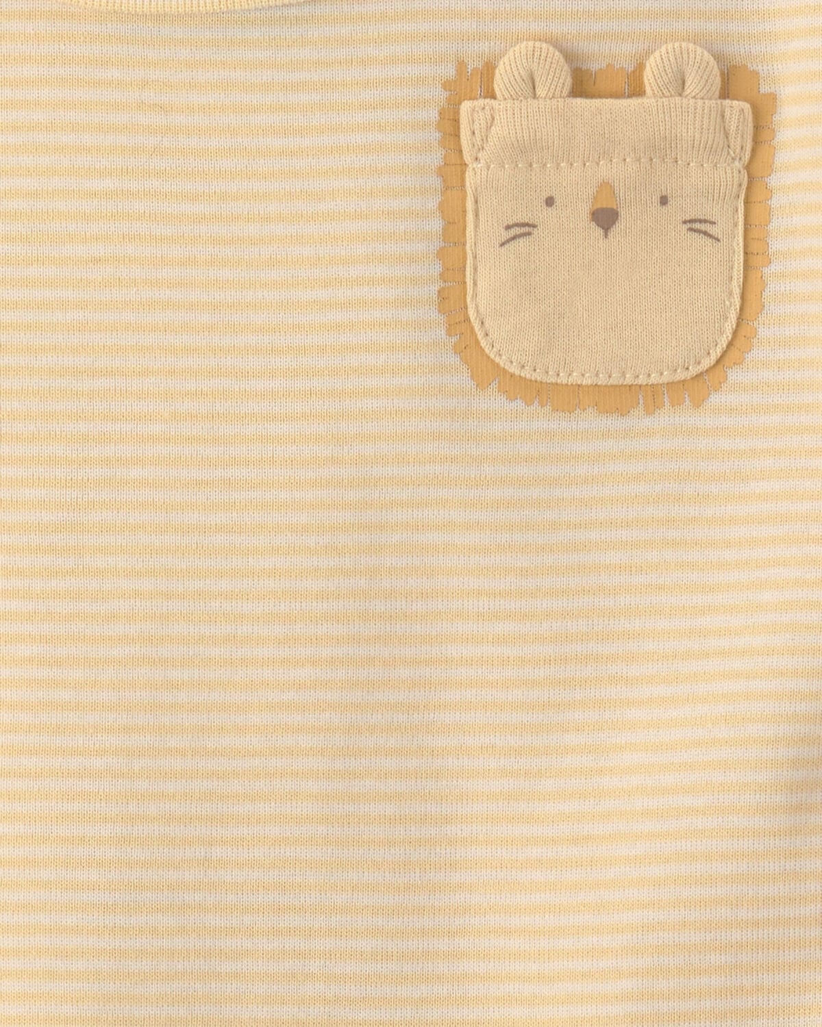 Baby 2-Pack Lion Short-Sleeve Rompers - Yellow/Ivory - Image 3