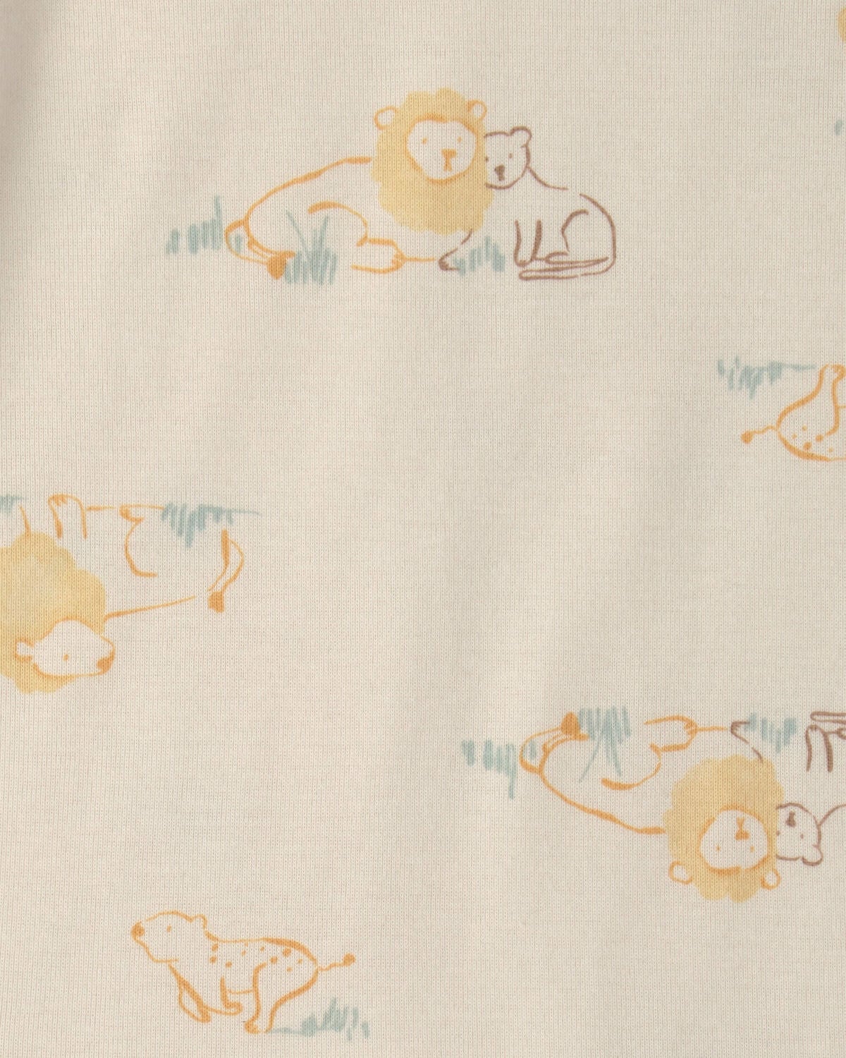 Baby 2-Pack Lion Short-Sleeve Rompers - Yellow/Ivory - Image 4