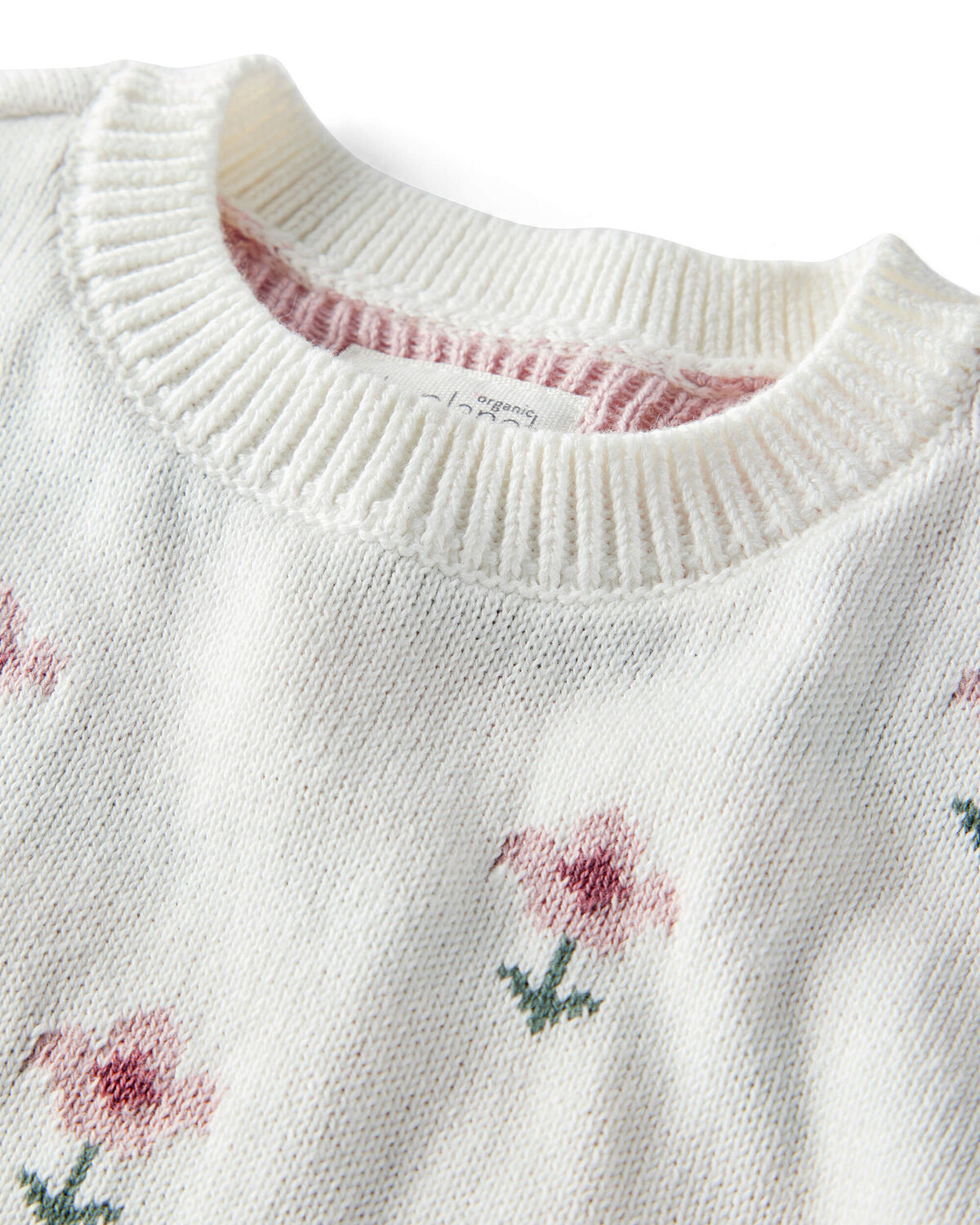 Baby Girl 2-Piece Organic Cotton Knit Pullover & Pant Set in Wildflower Maze - Image 2