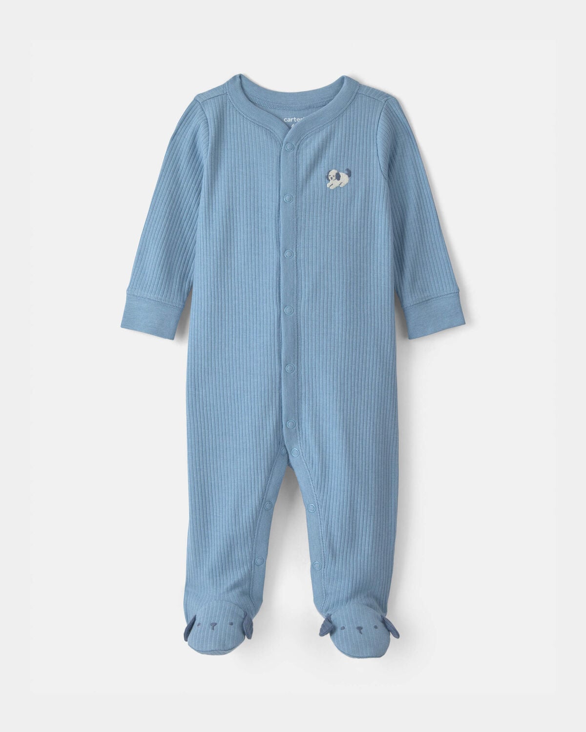 Baby Boy Dog Cotton Snap Sleep & Play Pajamas - Blue