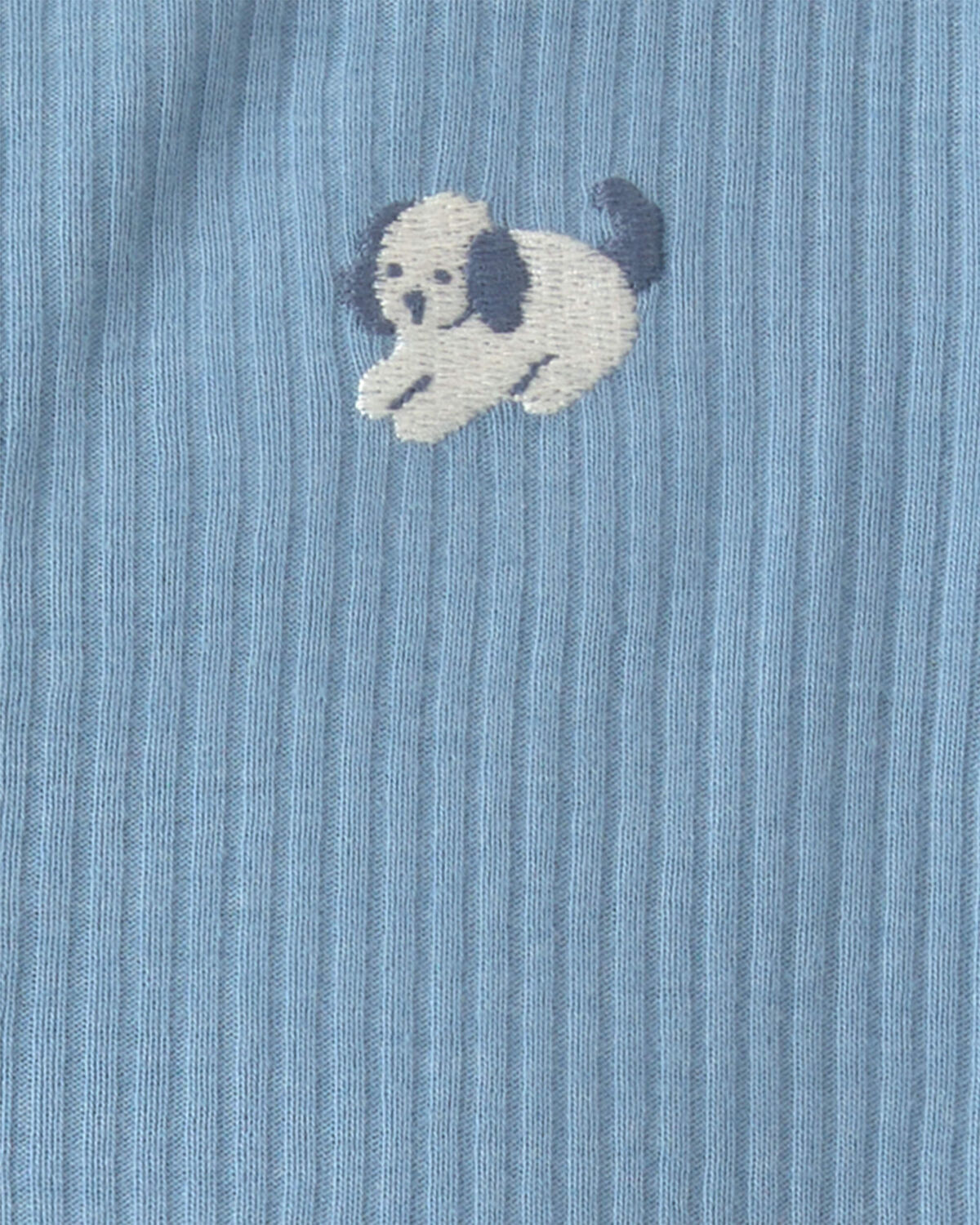 Baby Boy Dog Cotton Snap Sleep & Play Pajamas - Blue - Image 2