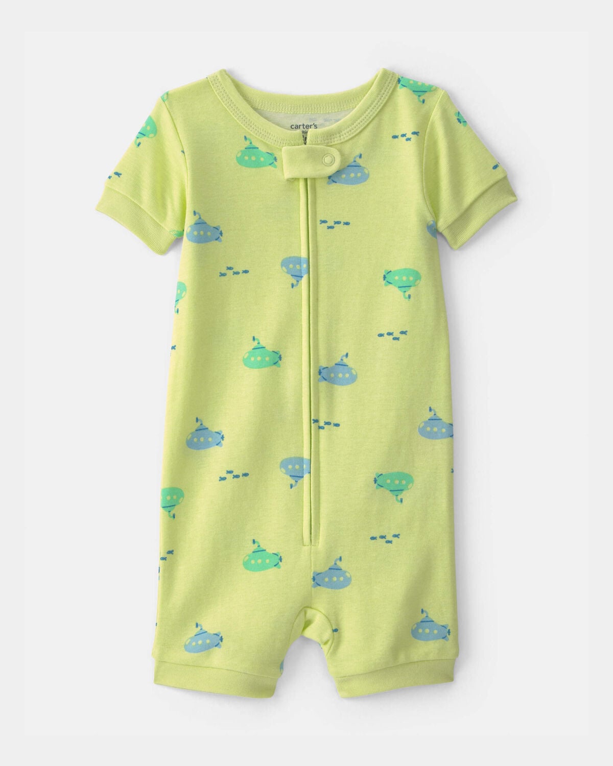Baby Boy Submarine 100% Cotton 1-Piece Romper Pajama - Green