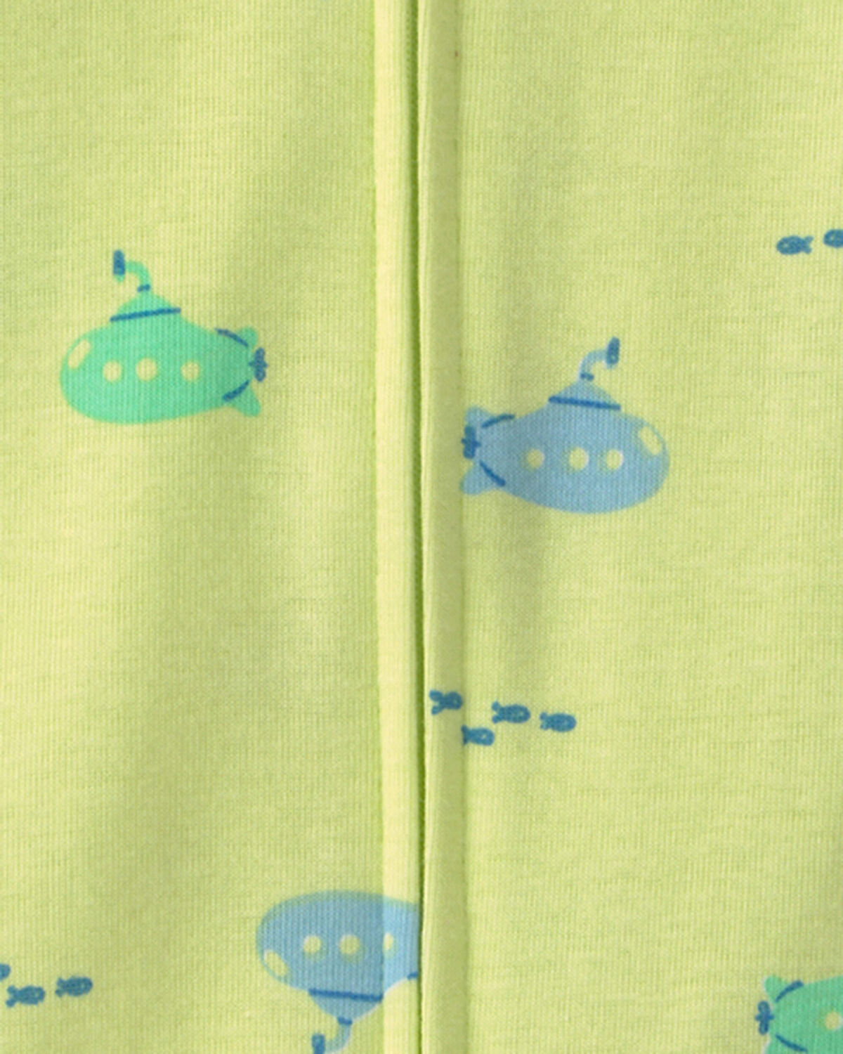 Baby Boy Submarine 100% Cotton 1-Piece Romper Pajama - Green - Image 2