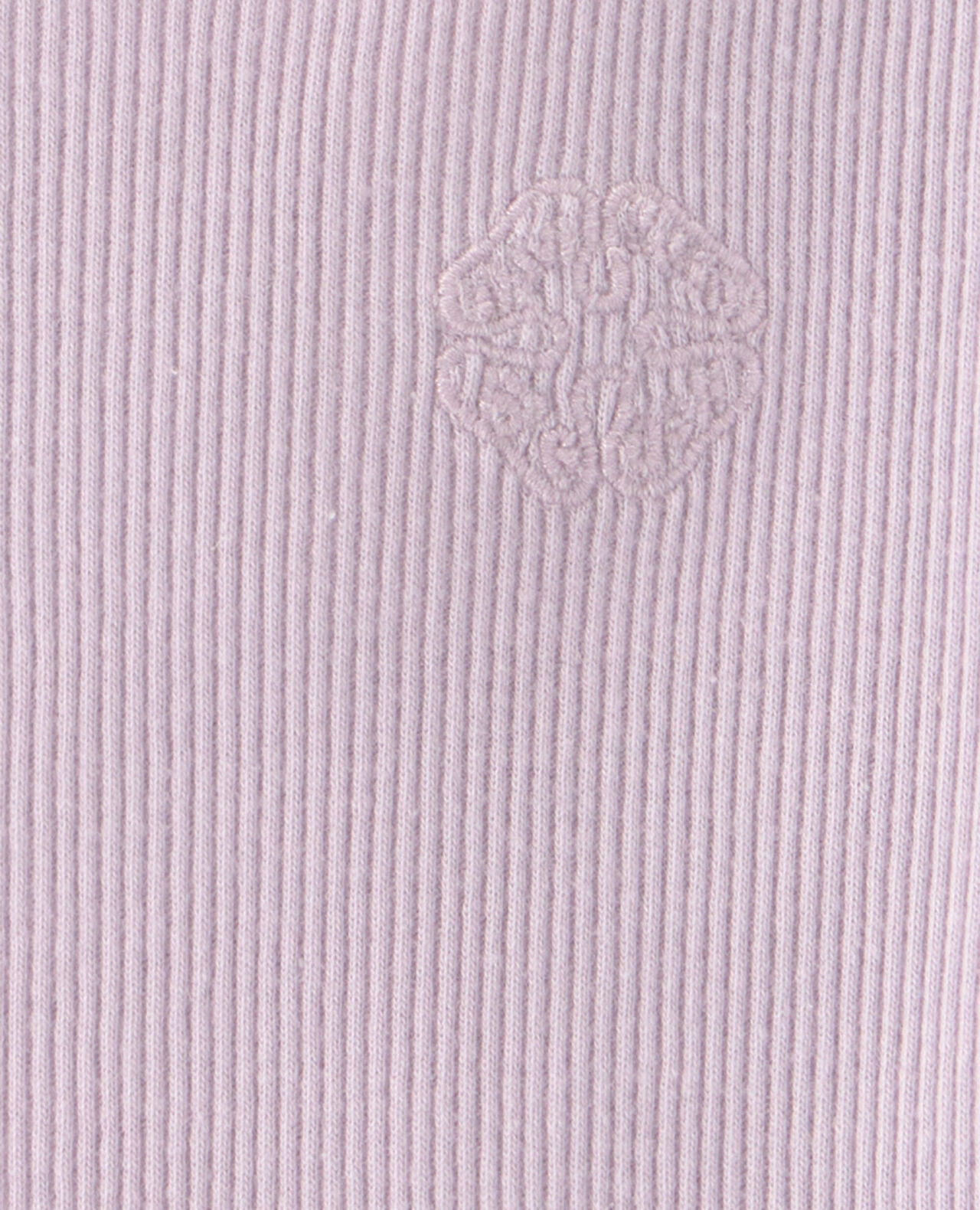 Baby Girl Logo Embroidered Ribbed Tee - Purple - Image 3
