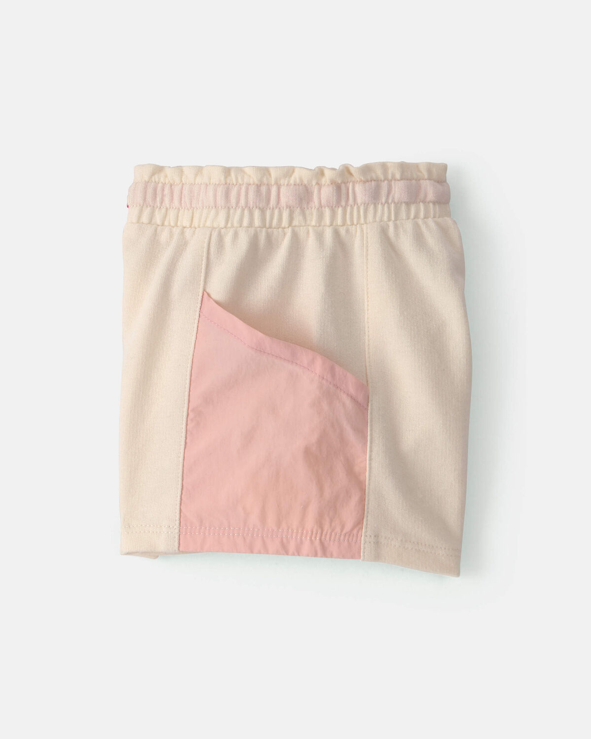 Baby Girl French Terry Shorts - Pink/Ivory - Image 2