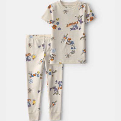 Baby 2-Piece Blippi Short-Sleeve Pajama Set - Cream