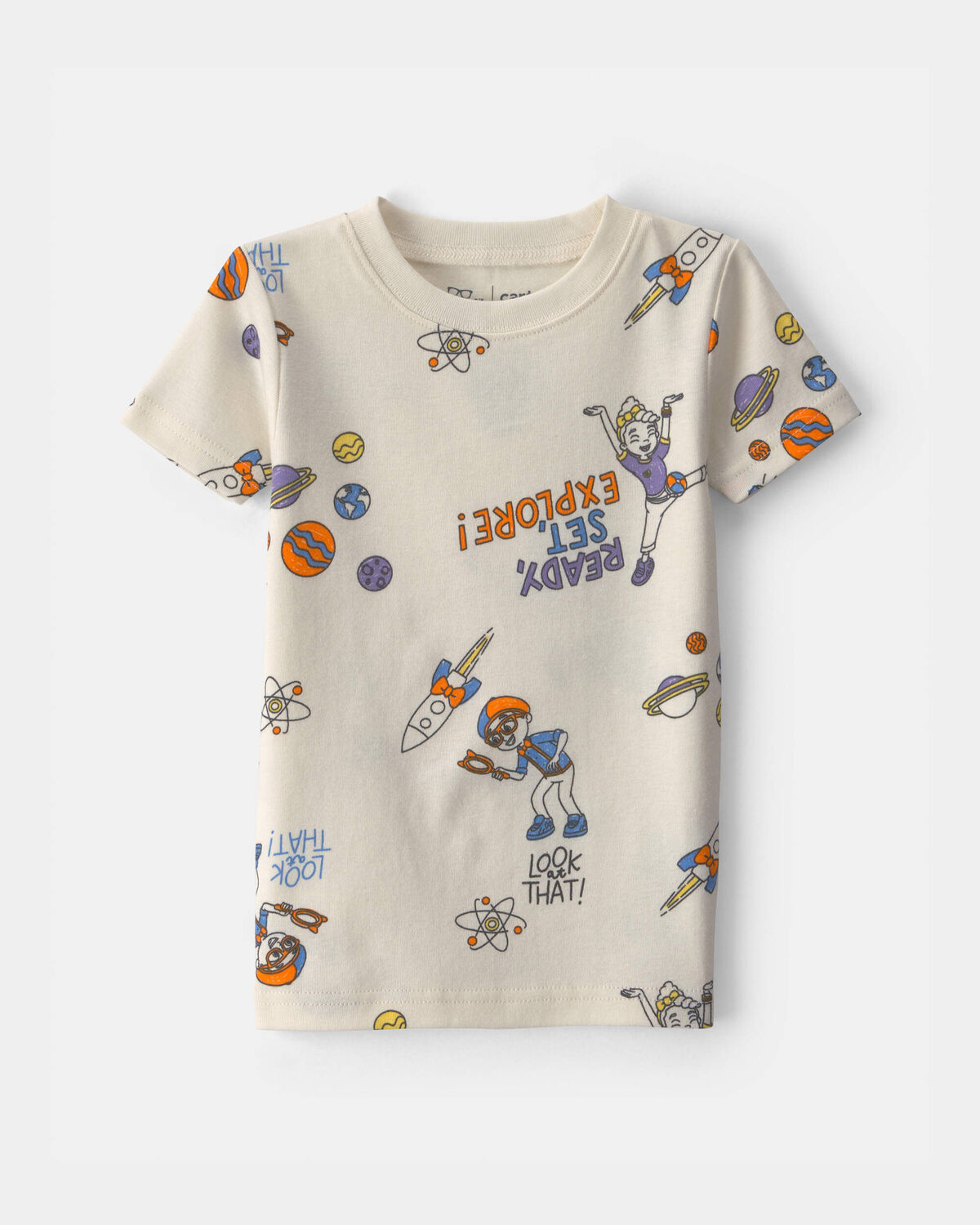 Baby 2-Piece Blippi Short-Sleeve Pajama Set - Cream - Image 2