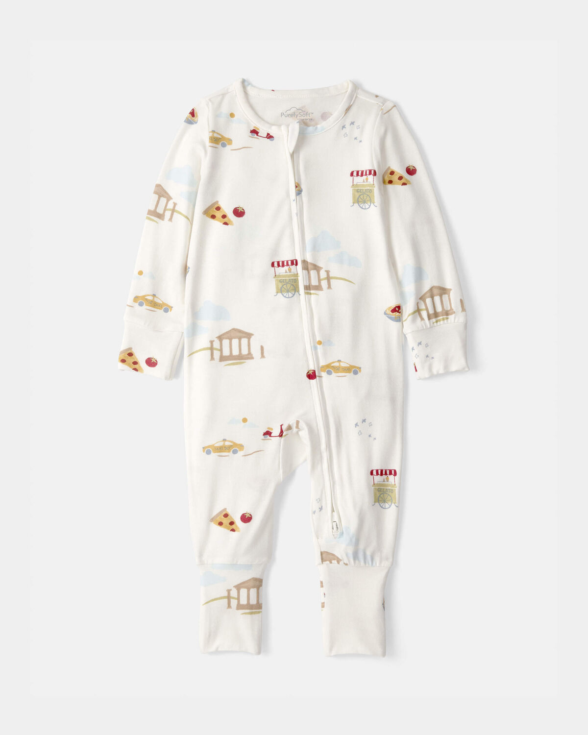 Baby Italy 2-Way Zip PurelySoft™ Sleep & Play Pajama - Cream - Image 2