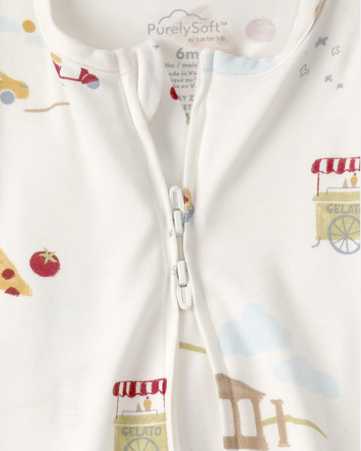 Baby Italy 2-Way Zip PurelySoft™ Sleep & Play Pajama - Cream - Image 6