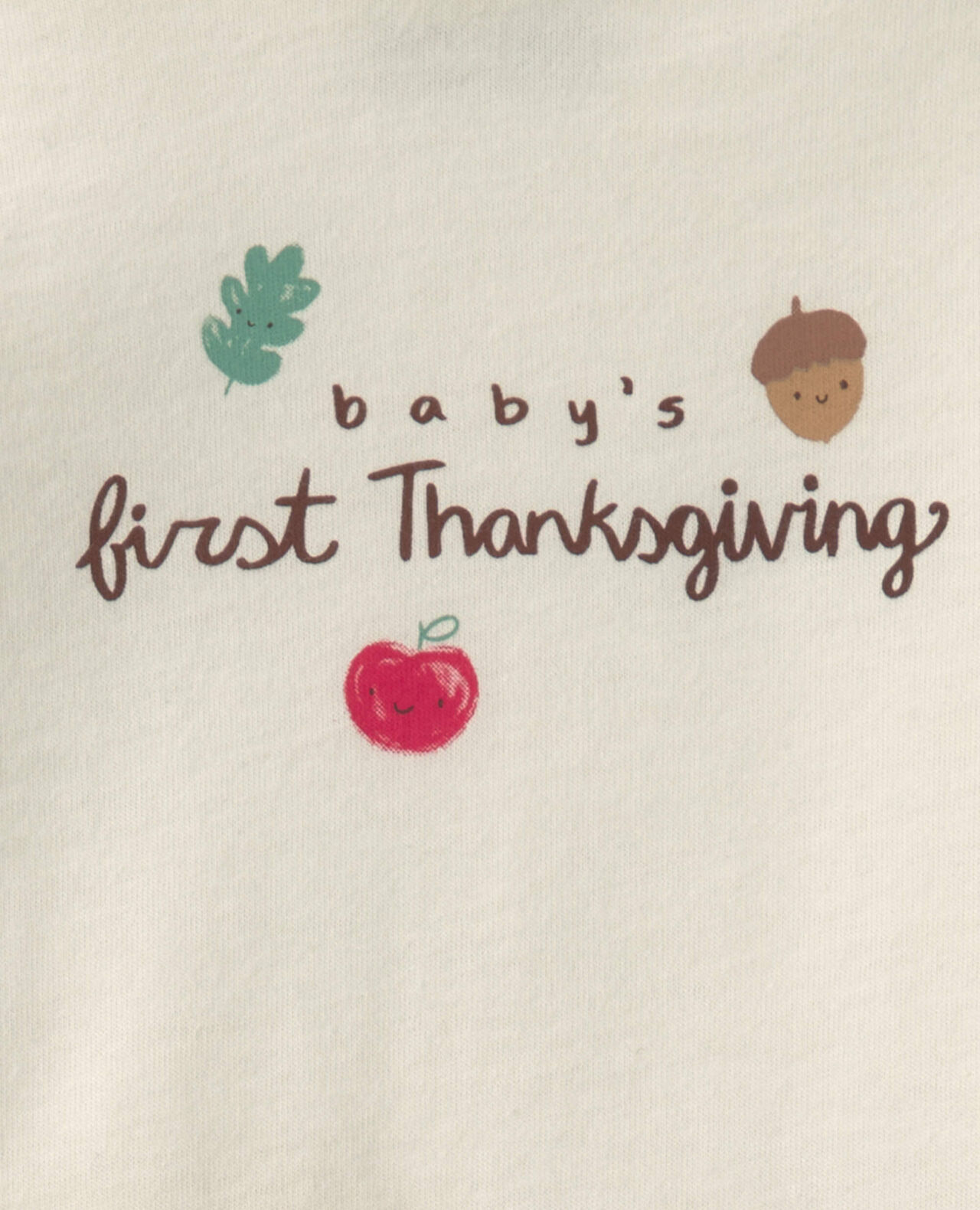 Baby 2-Piece 'Baby's First Thanksgiving' Top & Pant Set - Brown/Cream - Image 4