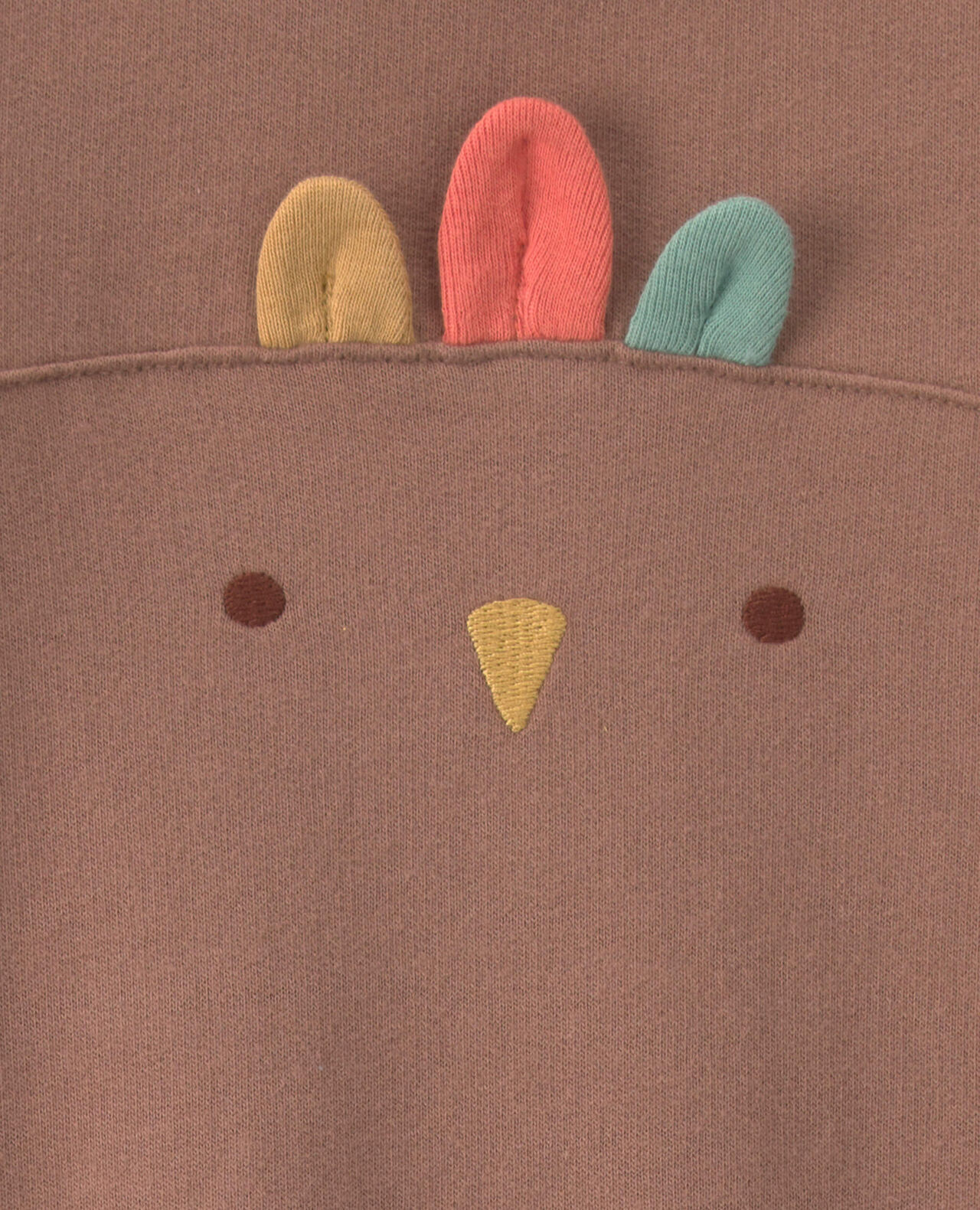 Baby Turkey Thanksgiving French Terry Long-Sleeve Jumpsuit - Brown - Image 5
