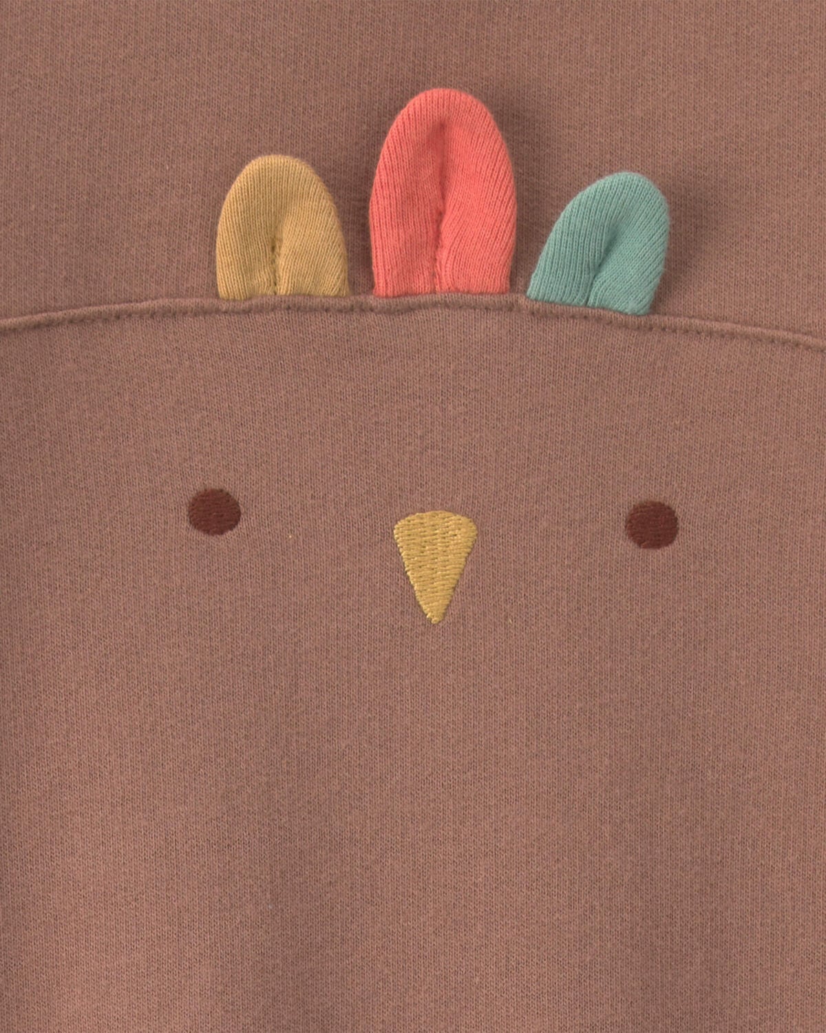 Baby Turkey Thanksgiving French Terry Long-Sleeve Jumpsuit - Brown - Image 3