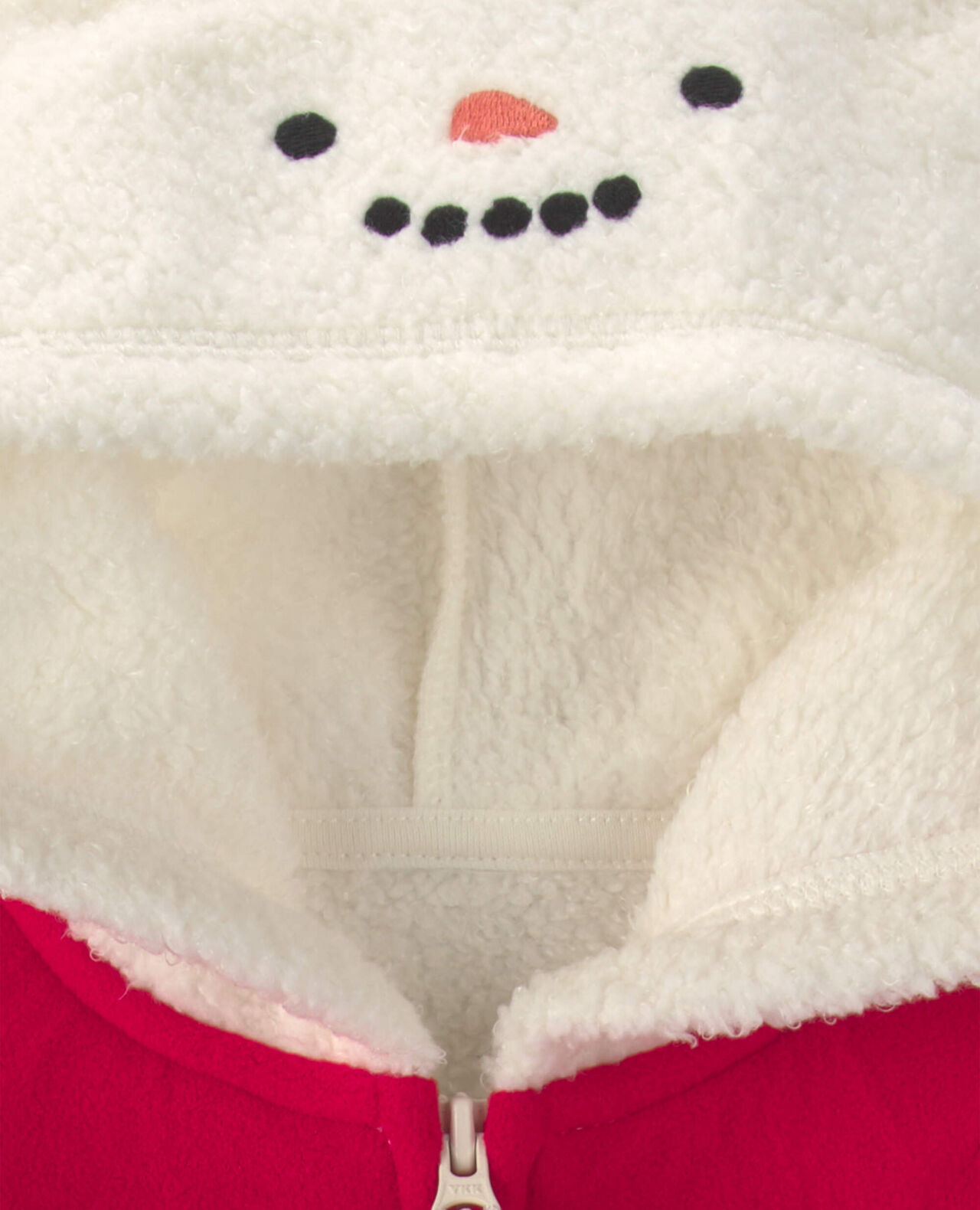 Baby Snowman Fleece Long-Sleeve Jumpsuit - Cream - Image 4